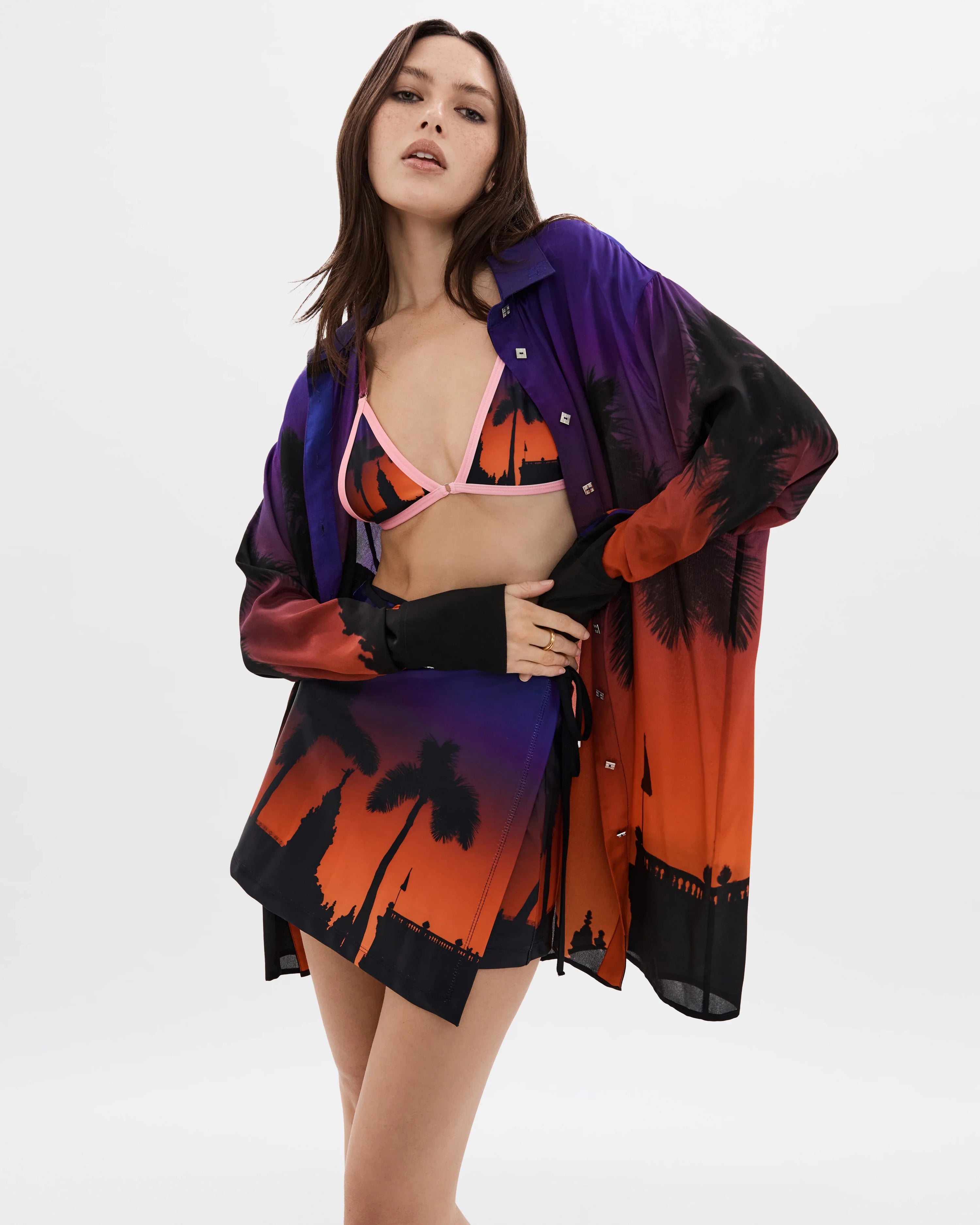 Havana Silhouette Eco-Poly Wrap Skirt - MUMA WORLD