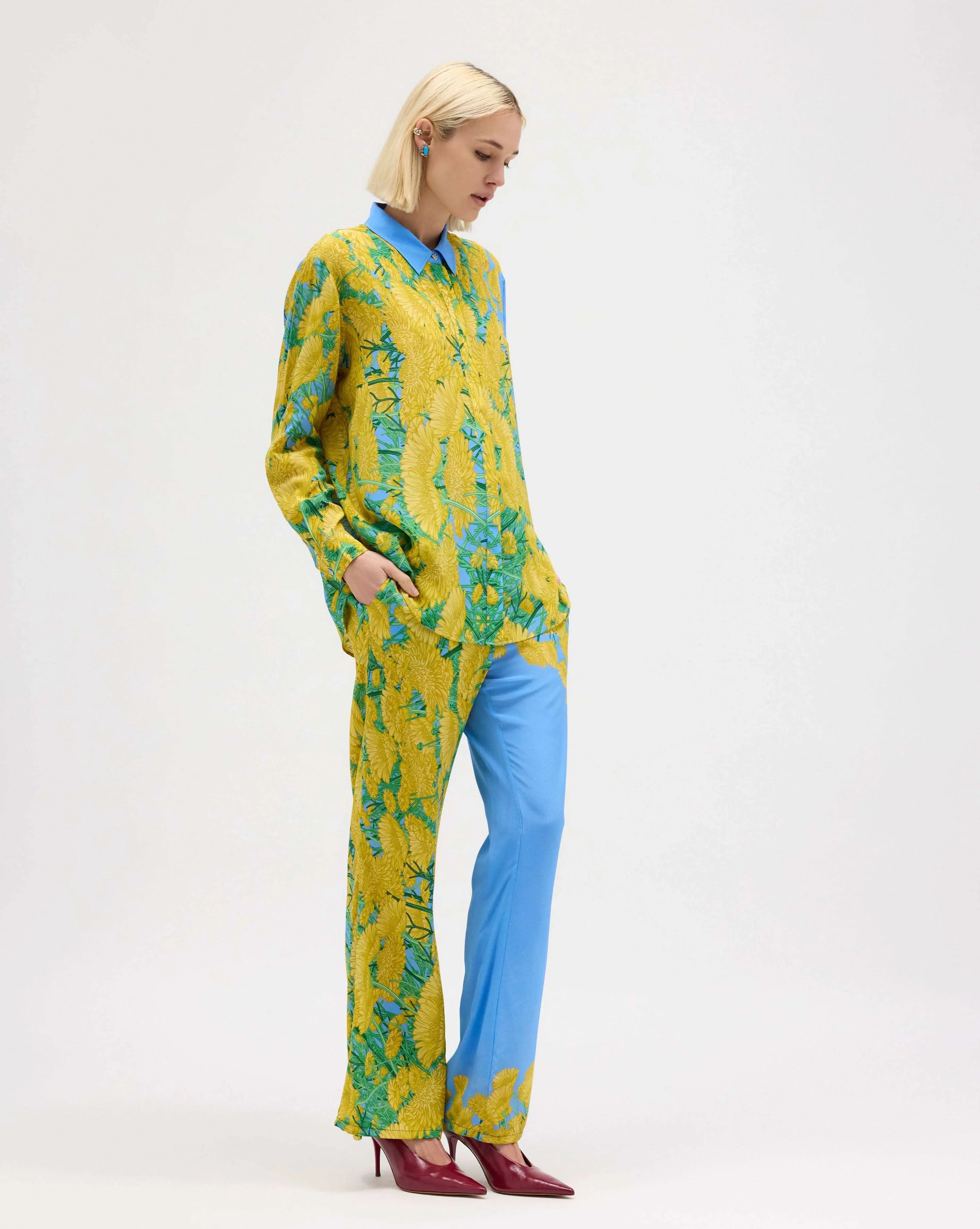 Dandelion Silk Chiffon Pants - MUMA WORLD
