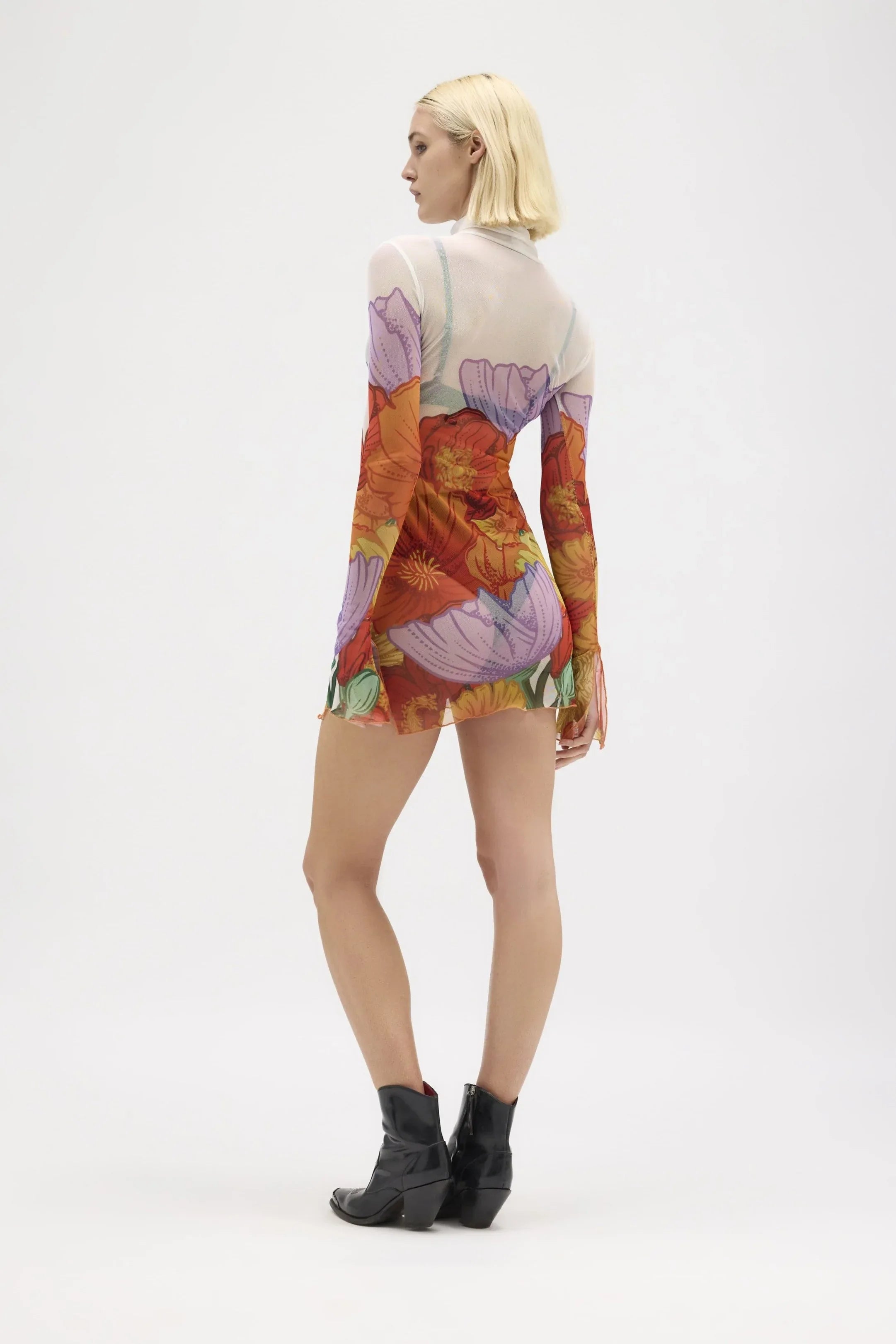 Wildflower Mesh Mini Dress - MUMA WORLD