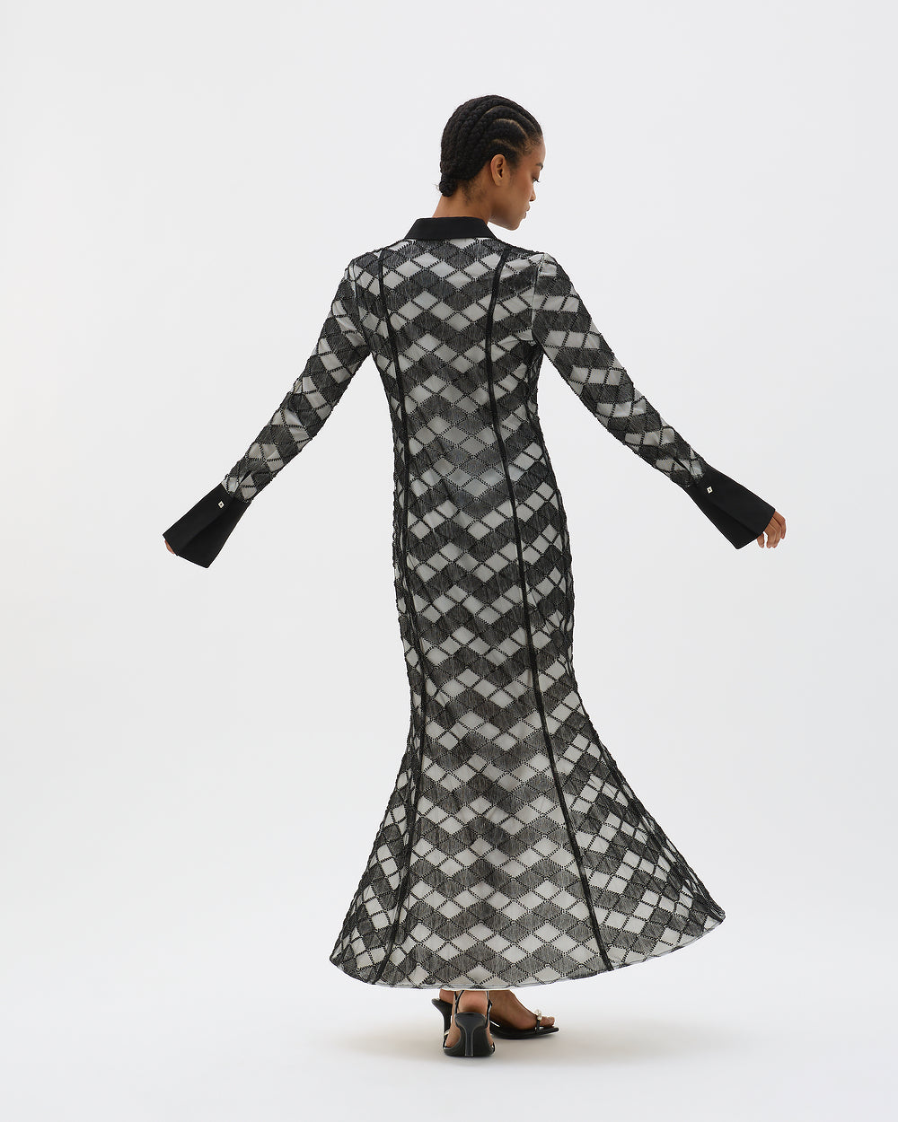 Beaded Lace Maxi Shirt Dress - MUMA WORLD  Dress