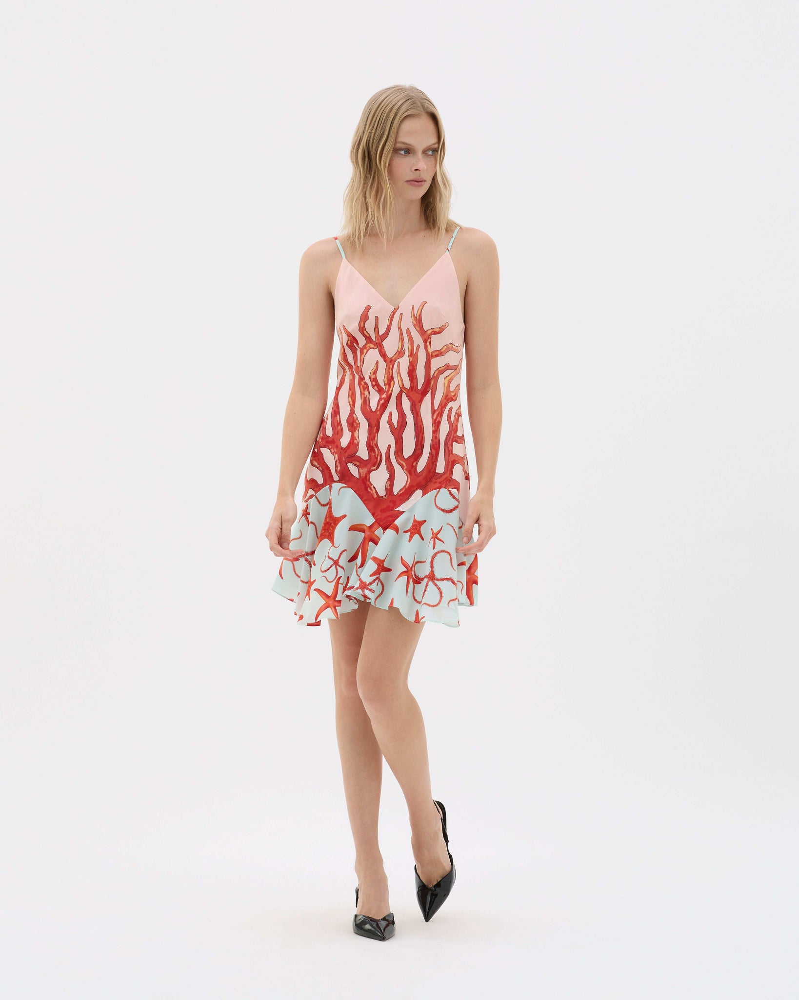 Coral Lyra Mini Dress - MUMA WORLD  Dress