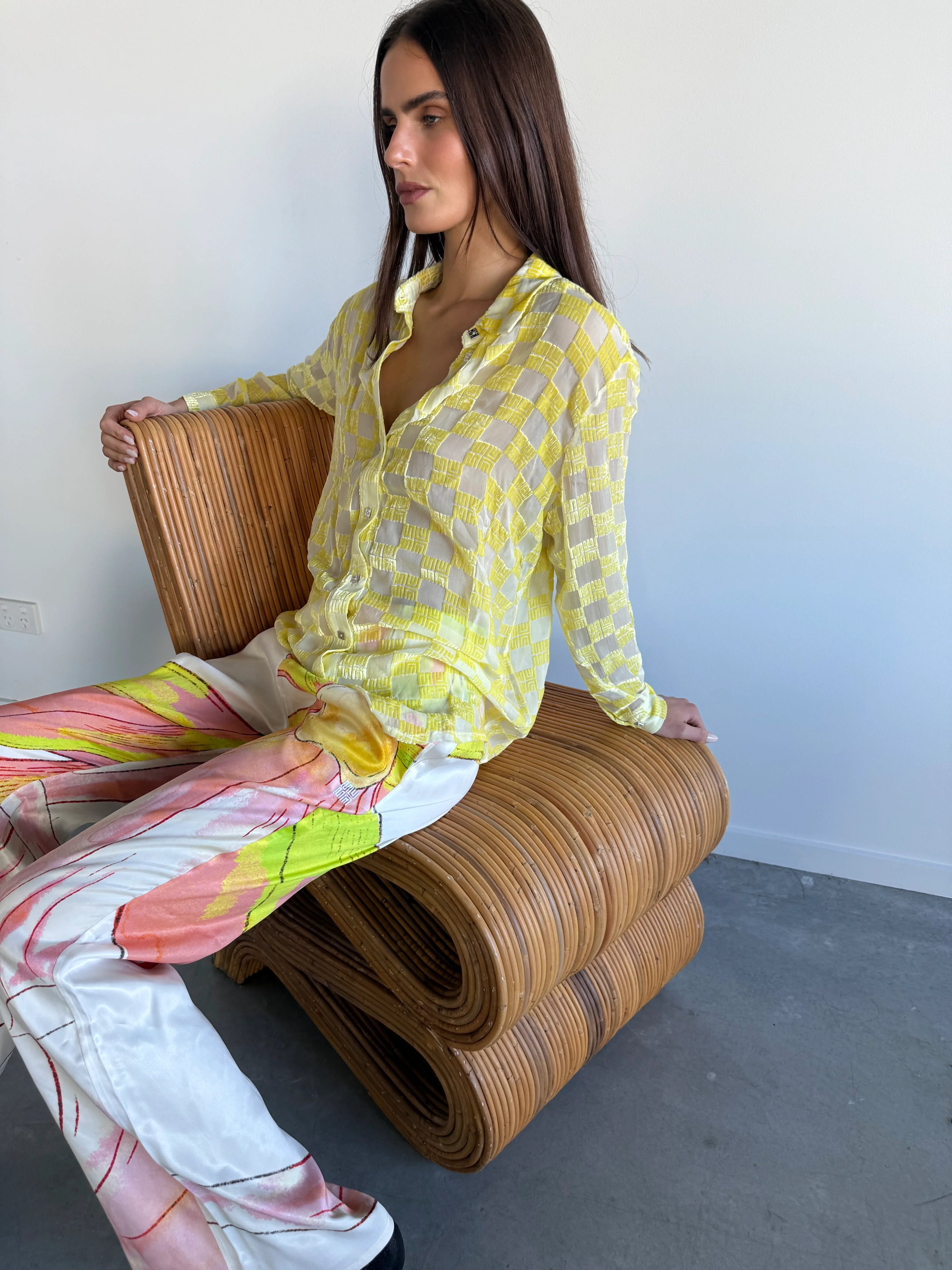 Yellow Velvet Shirt - MUMA WORLD