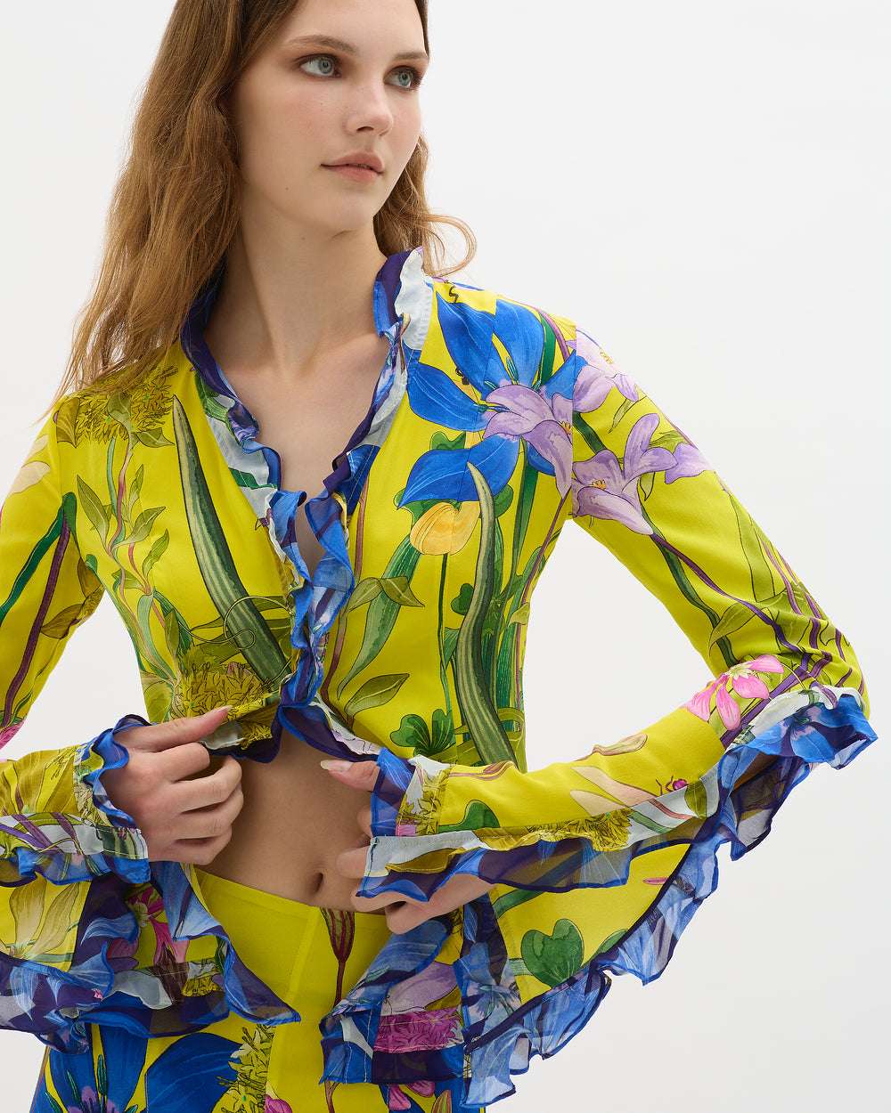 In The Garden Belel Ruffle Top - MUMA WORLD  Top