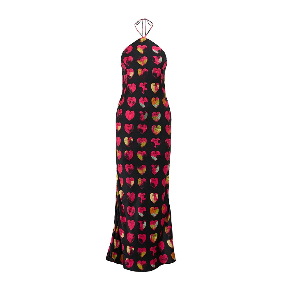 Bleeding Hearts Halter Maxi Dress - MUMA WORLD