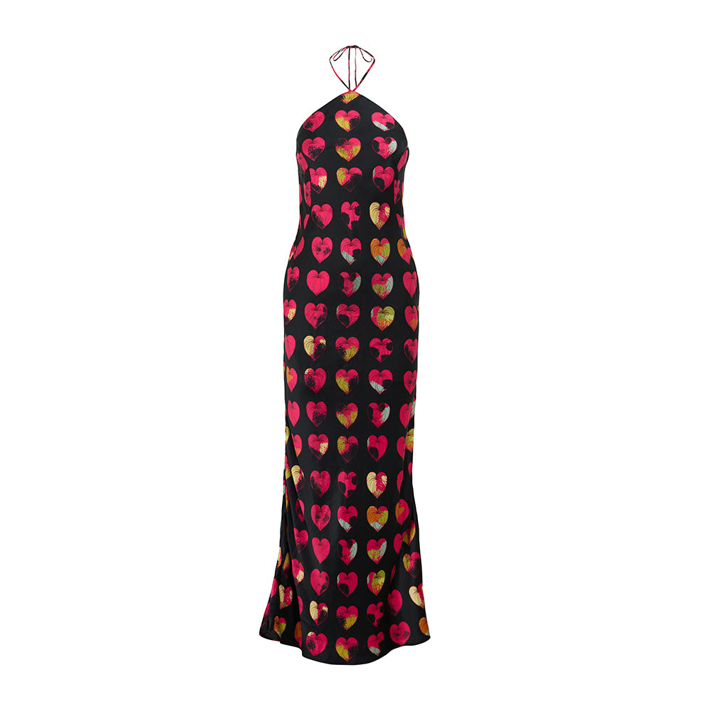 Bleeding Hearts Halter Maxi Dress