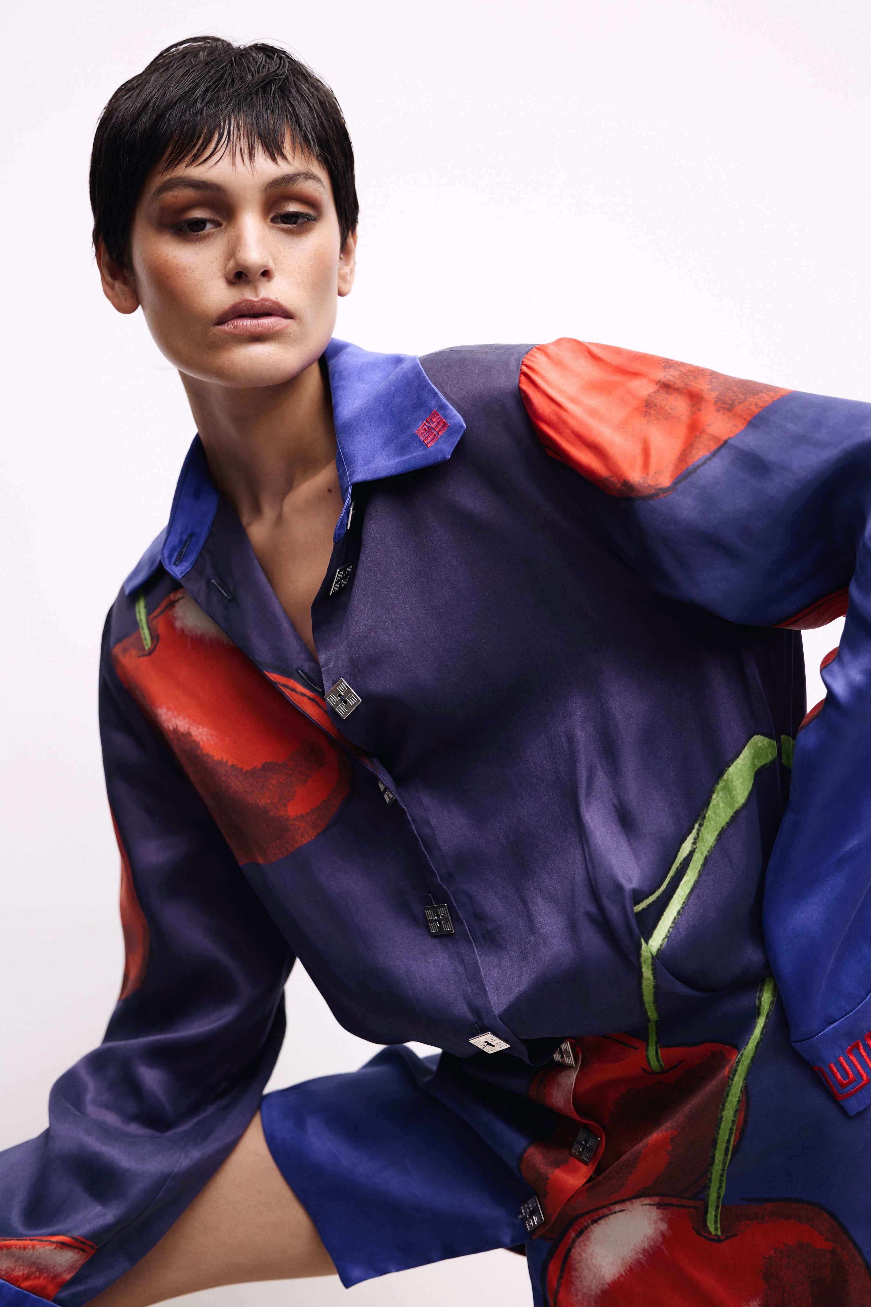 Night Cherry Shirt Dress - MUMA WORLD