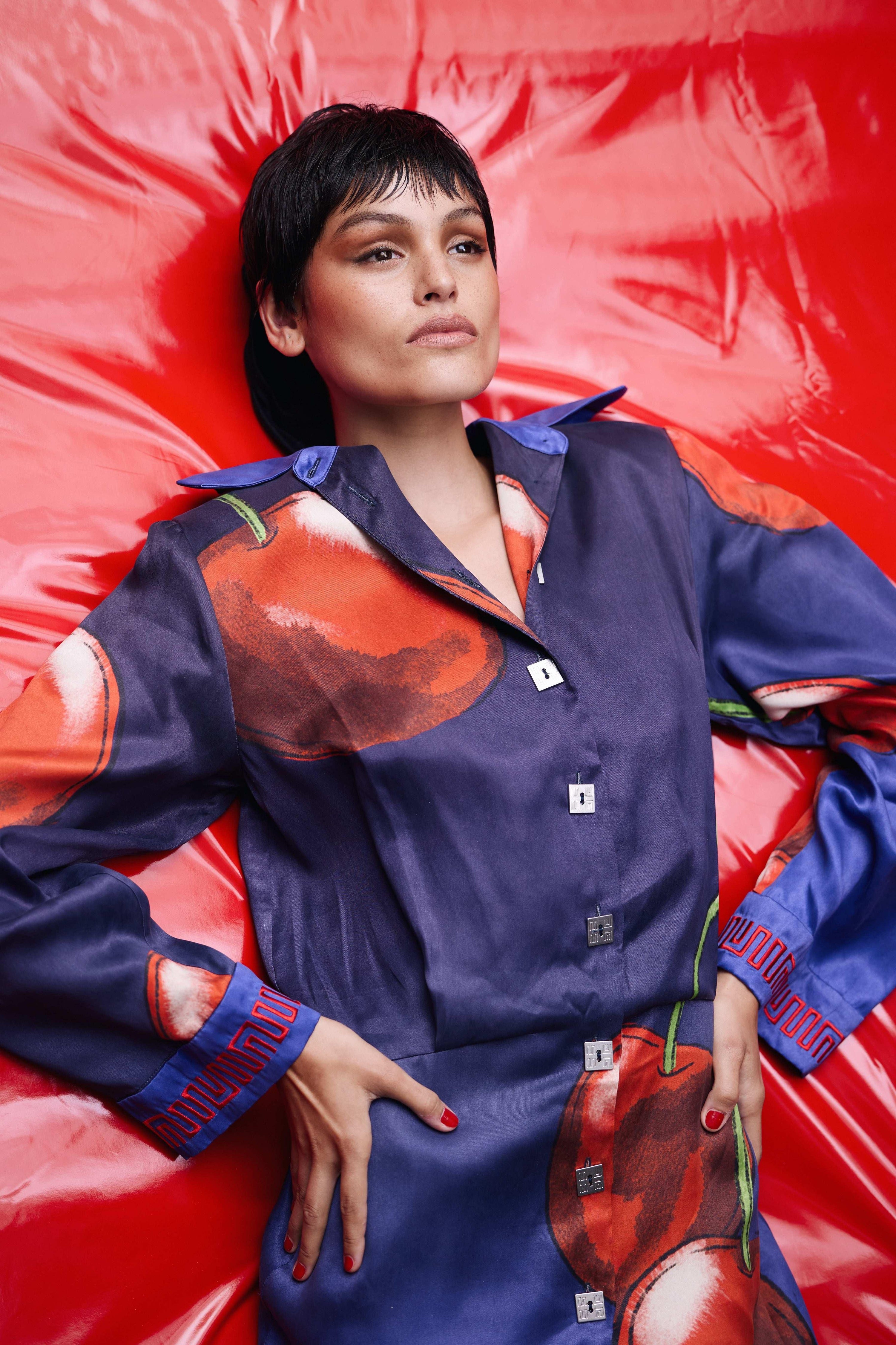 Night Cherry Shirt Dress - MUMA WORLD