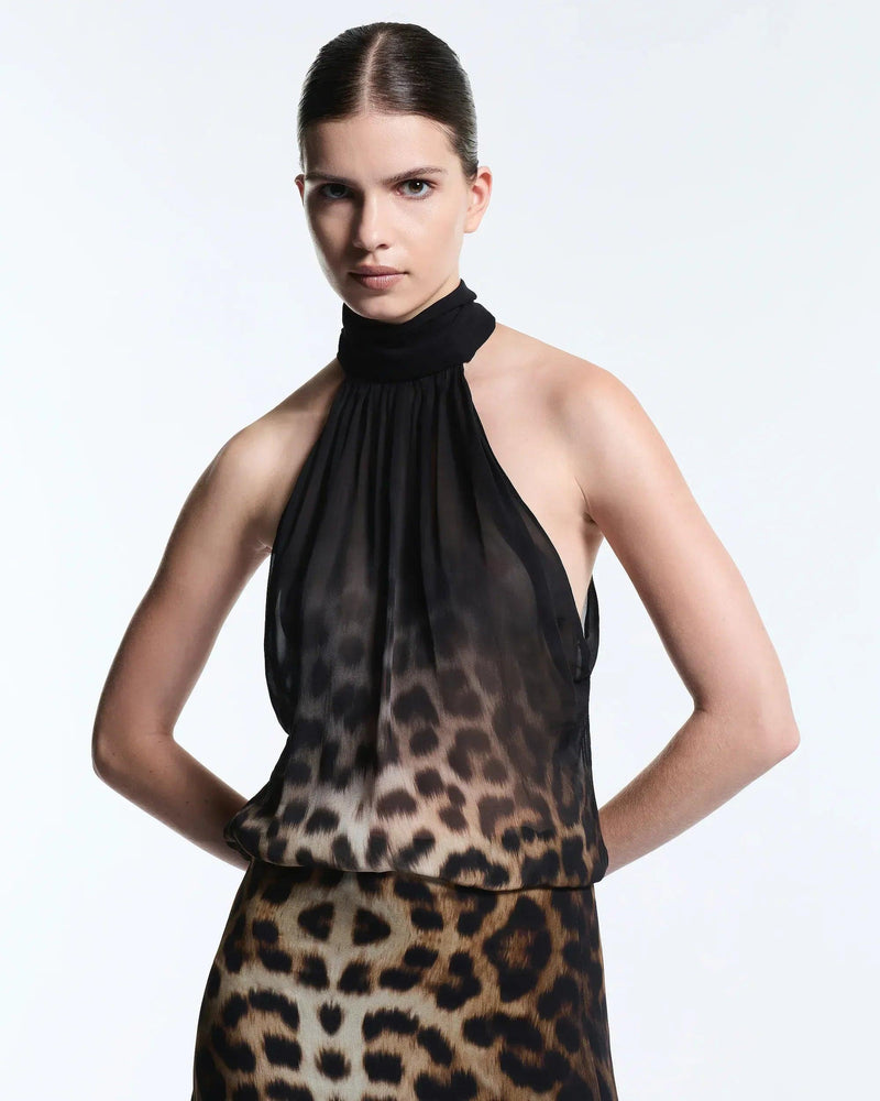 Barbary Leopard High Neck Top - MUMA WORLD