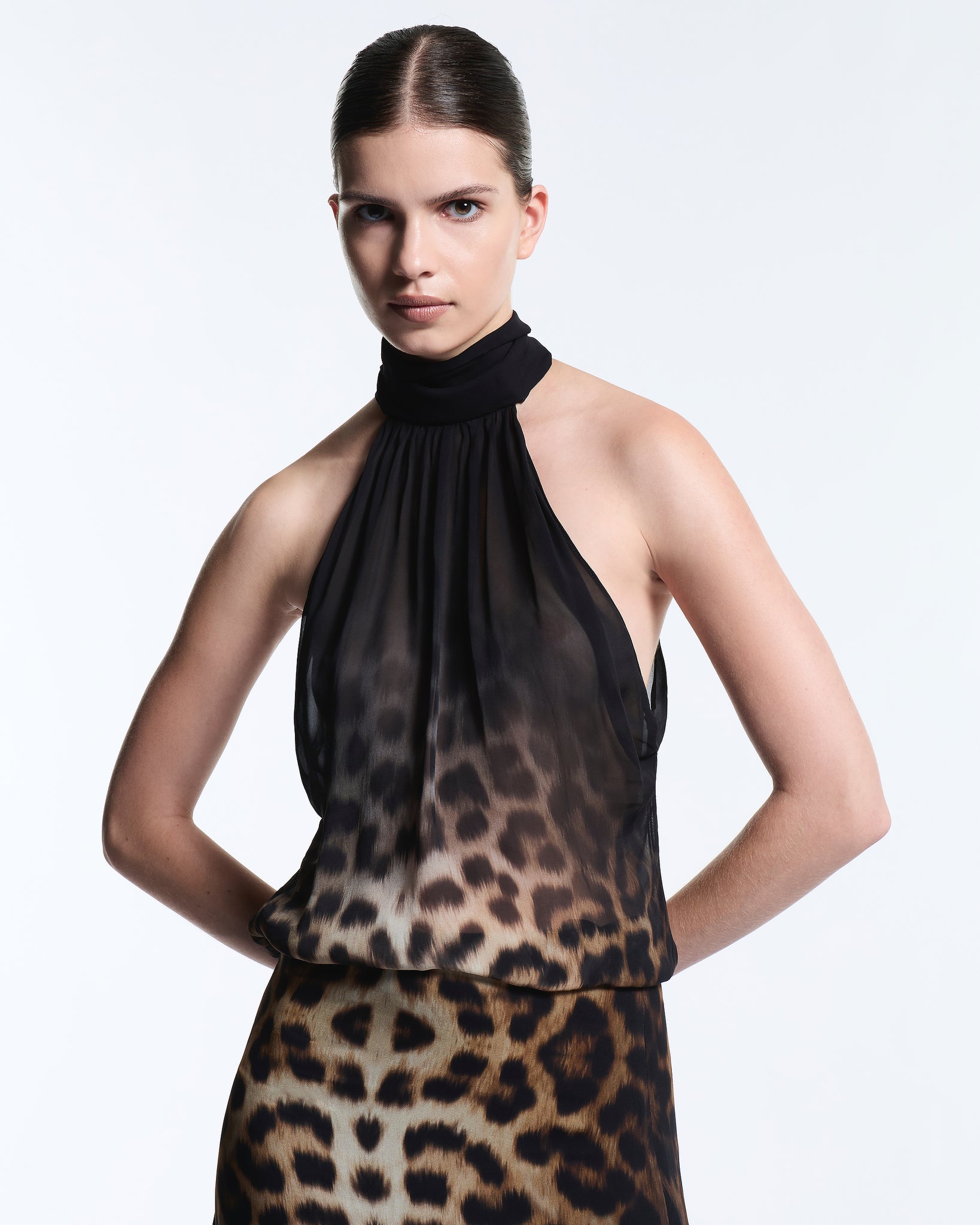 Barbary Leopard High Neck Top