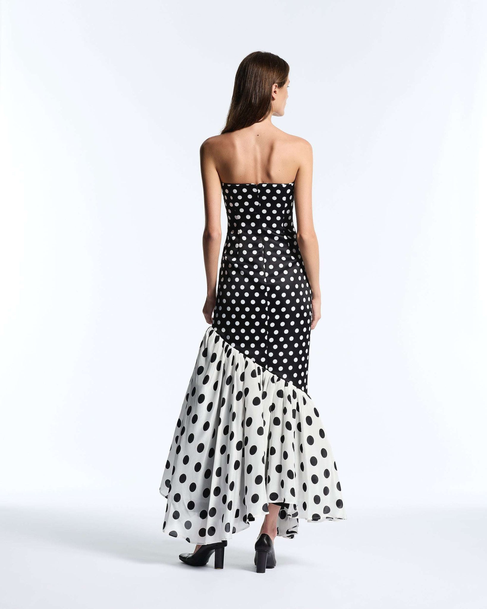 Mixed Polkadot Petra Contrast Dress