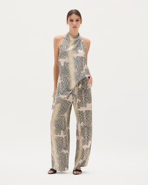 Nile Python Draped Halter Top