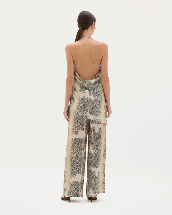 Nile Python Draped Halter Top