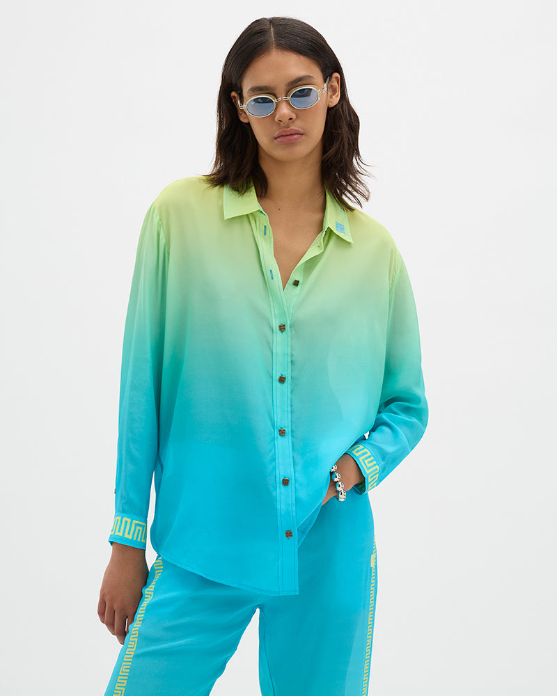 Silk Chiffon Eden Contrast LS Shirt