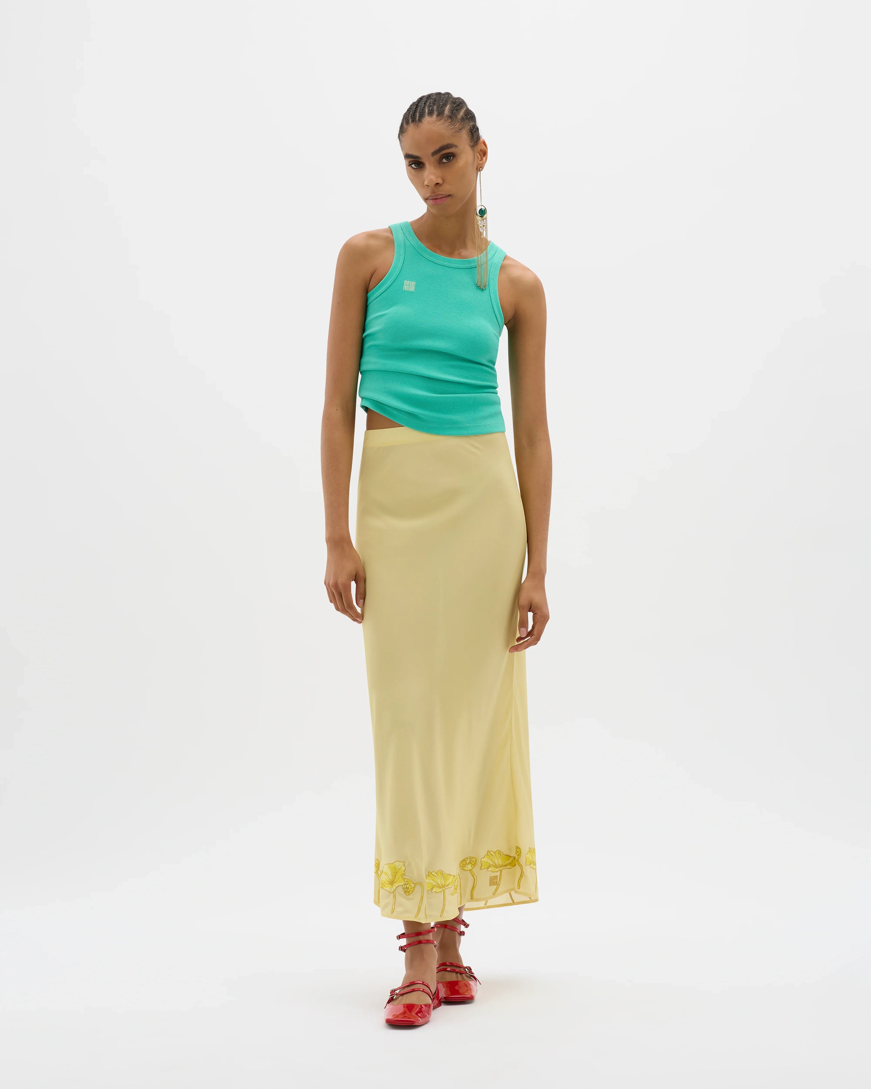 Yin Aqua Ribbed Singlet - MUMA WORLD