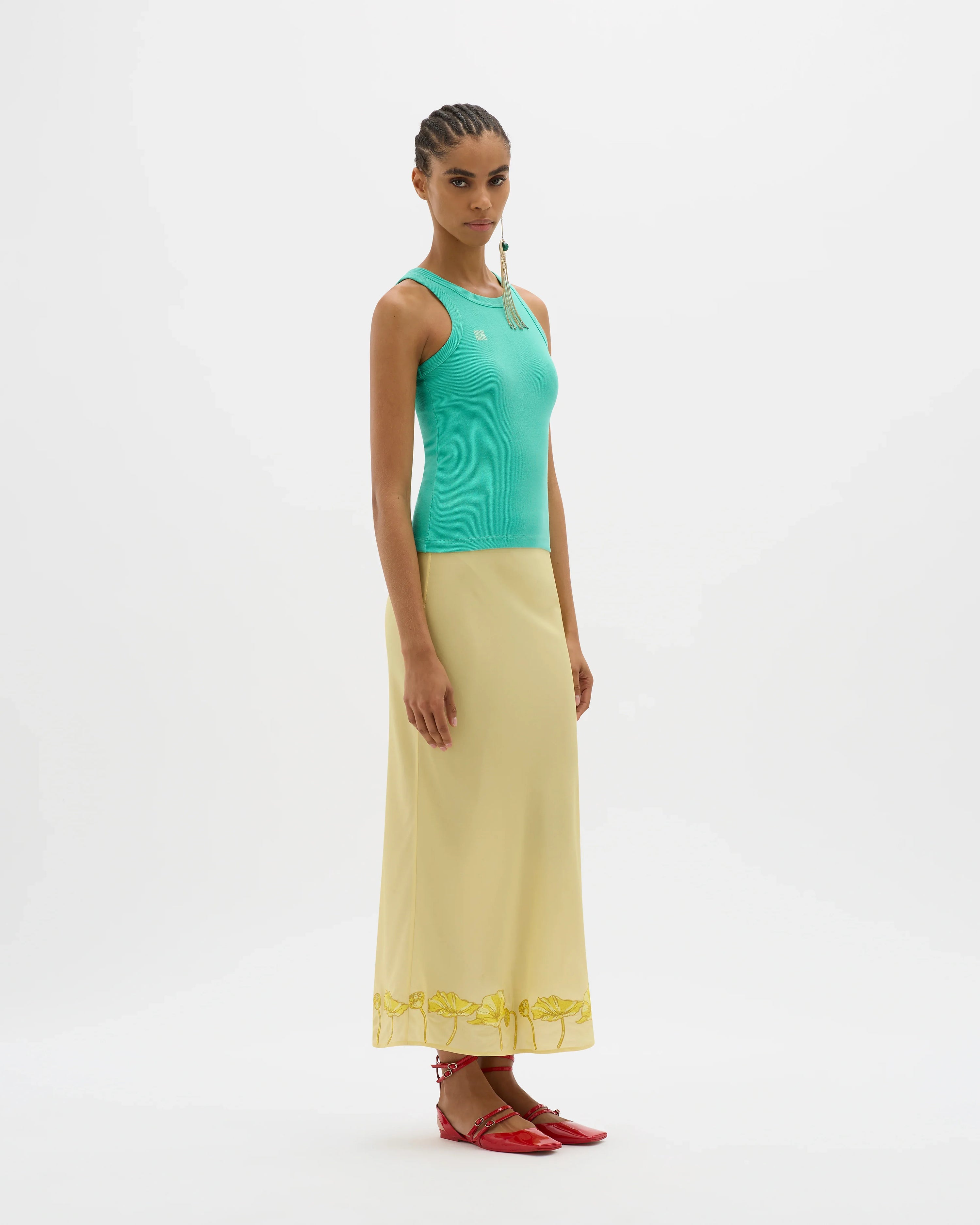 Yin Aqua Ribbed Singlet - MUMA WORLD