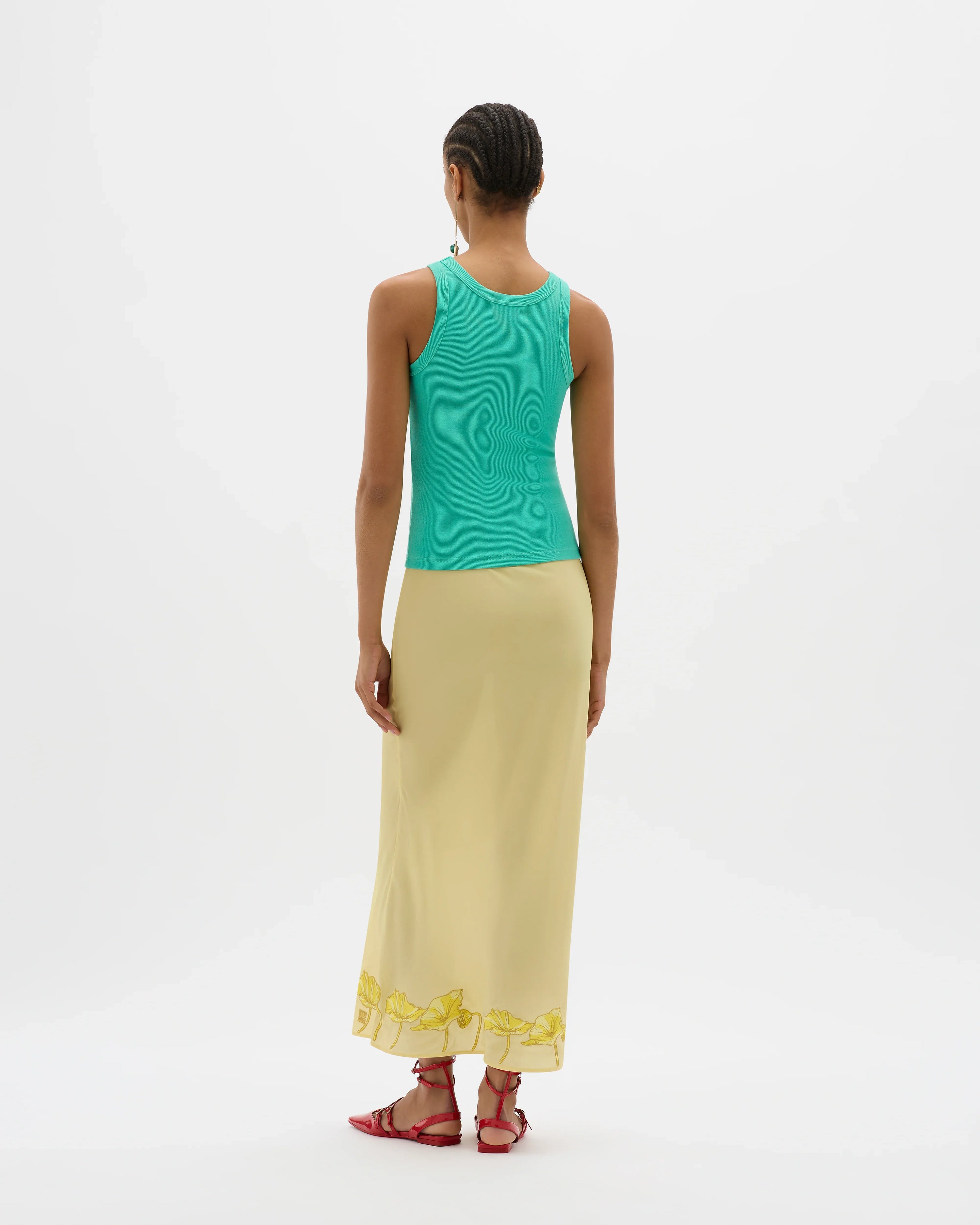 Yin Aqua Ribbed Singlet - MUMA WORLD