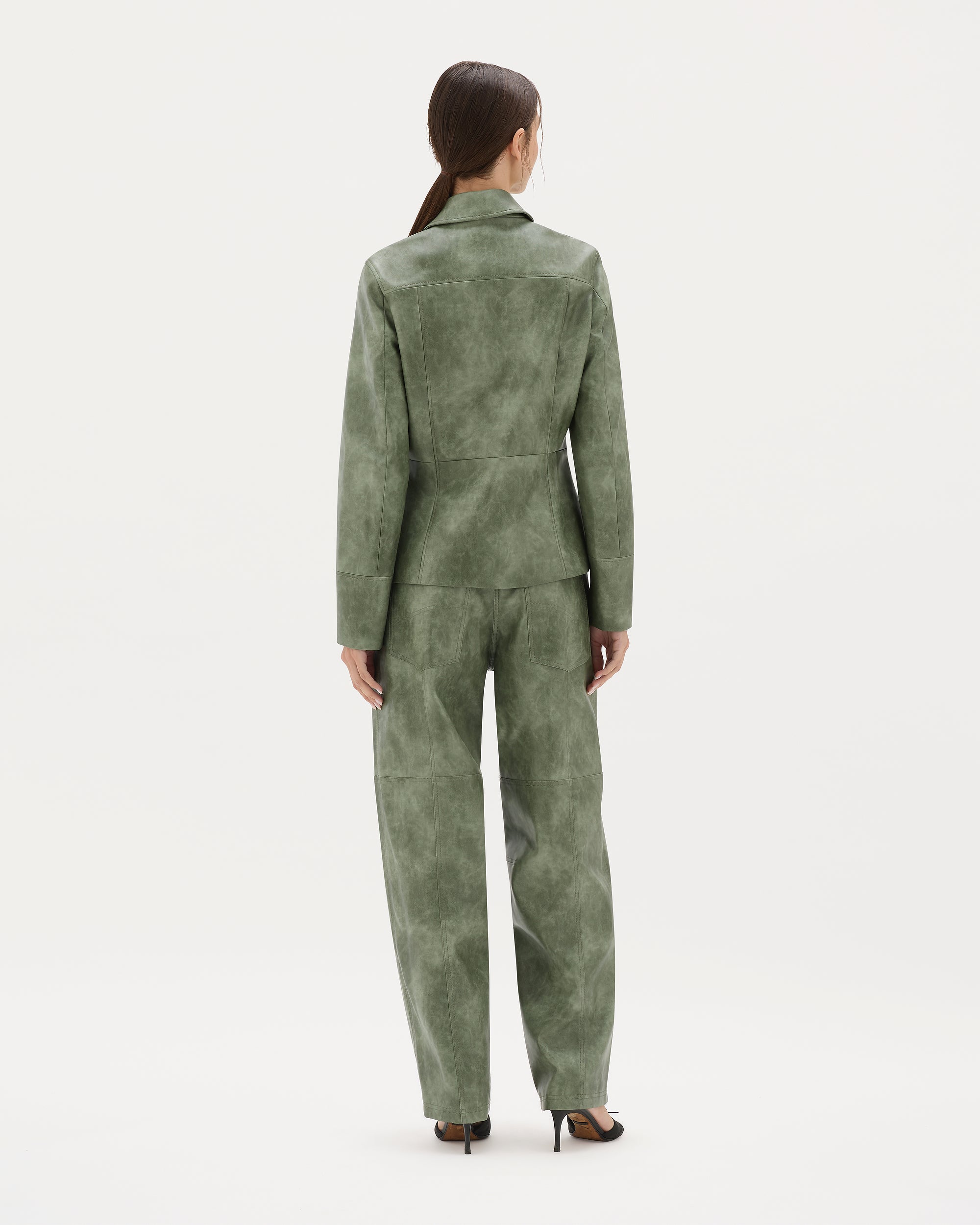Sage Tailored Leather Jacket