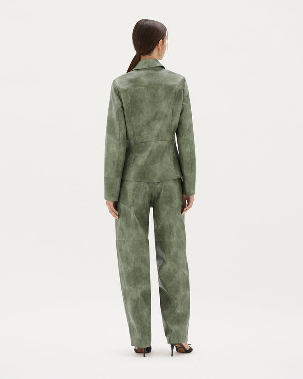 Sage Tailored Leather Jacket
