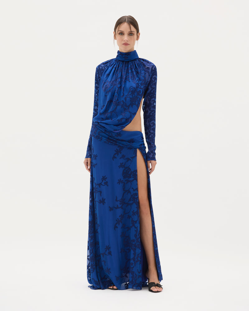 Sapphire Burnout Zhou Maxi Dress