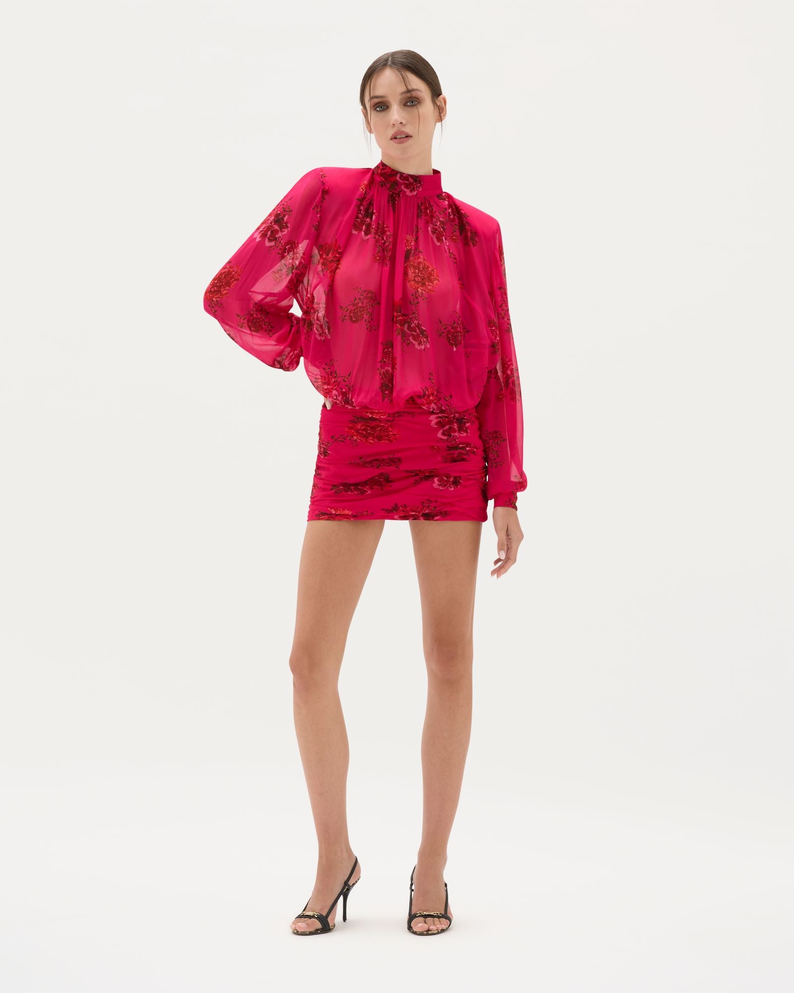 Magenta Bloom Quilla Mini Dress