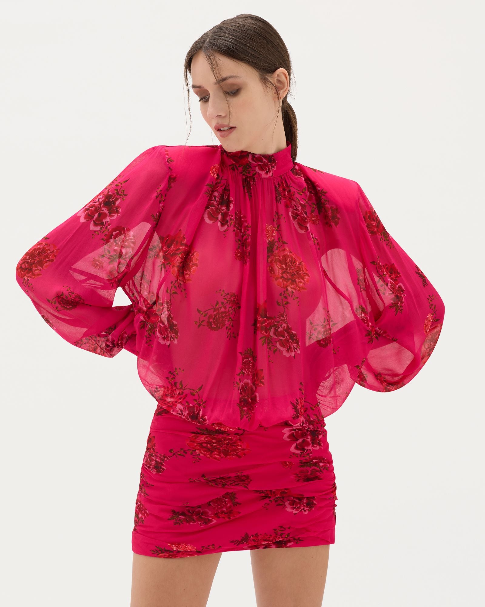 Magenta Bloom Quilla Mini Dress