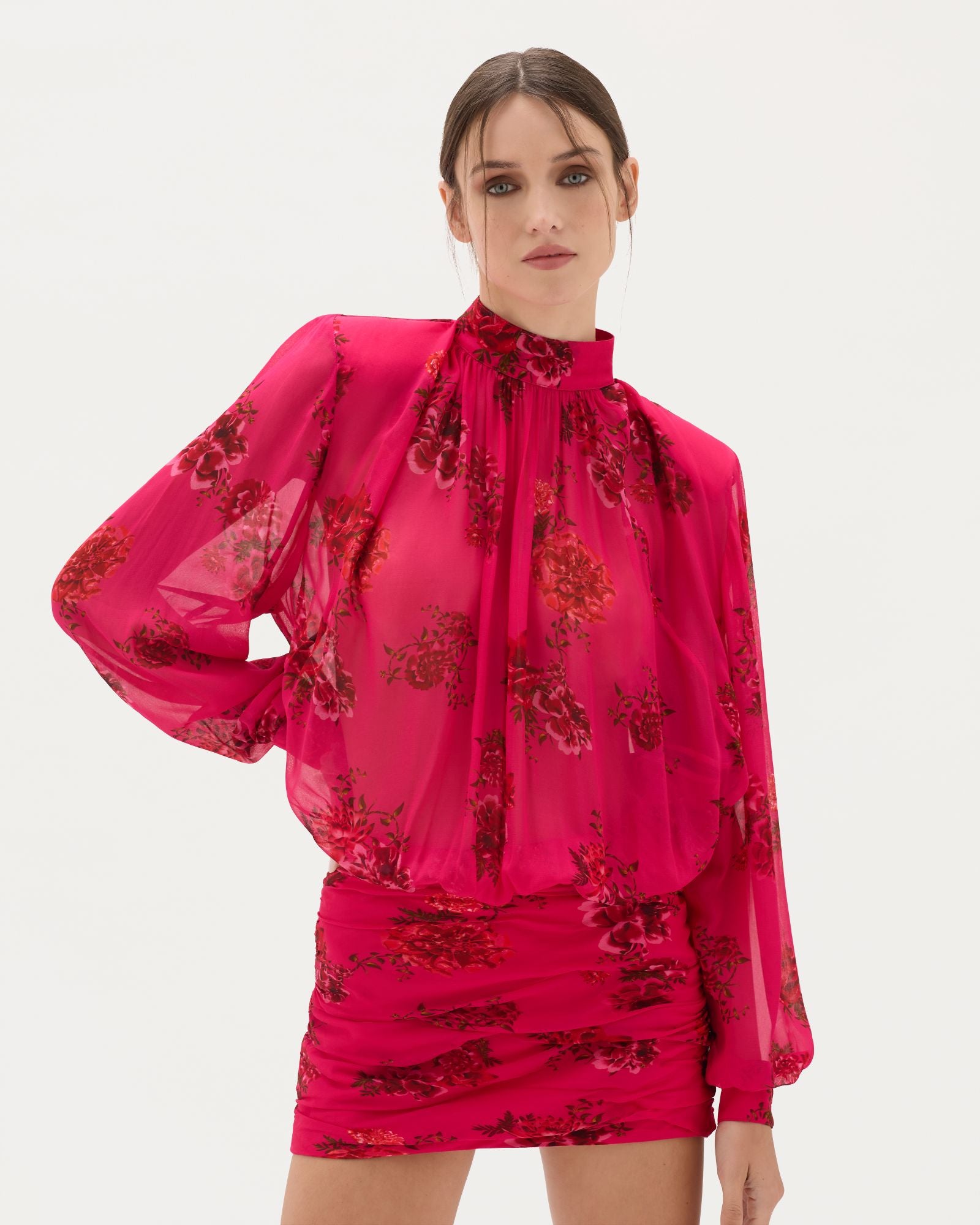 Magenta Bloom Quilla Mini Dress