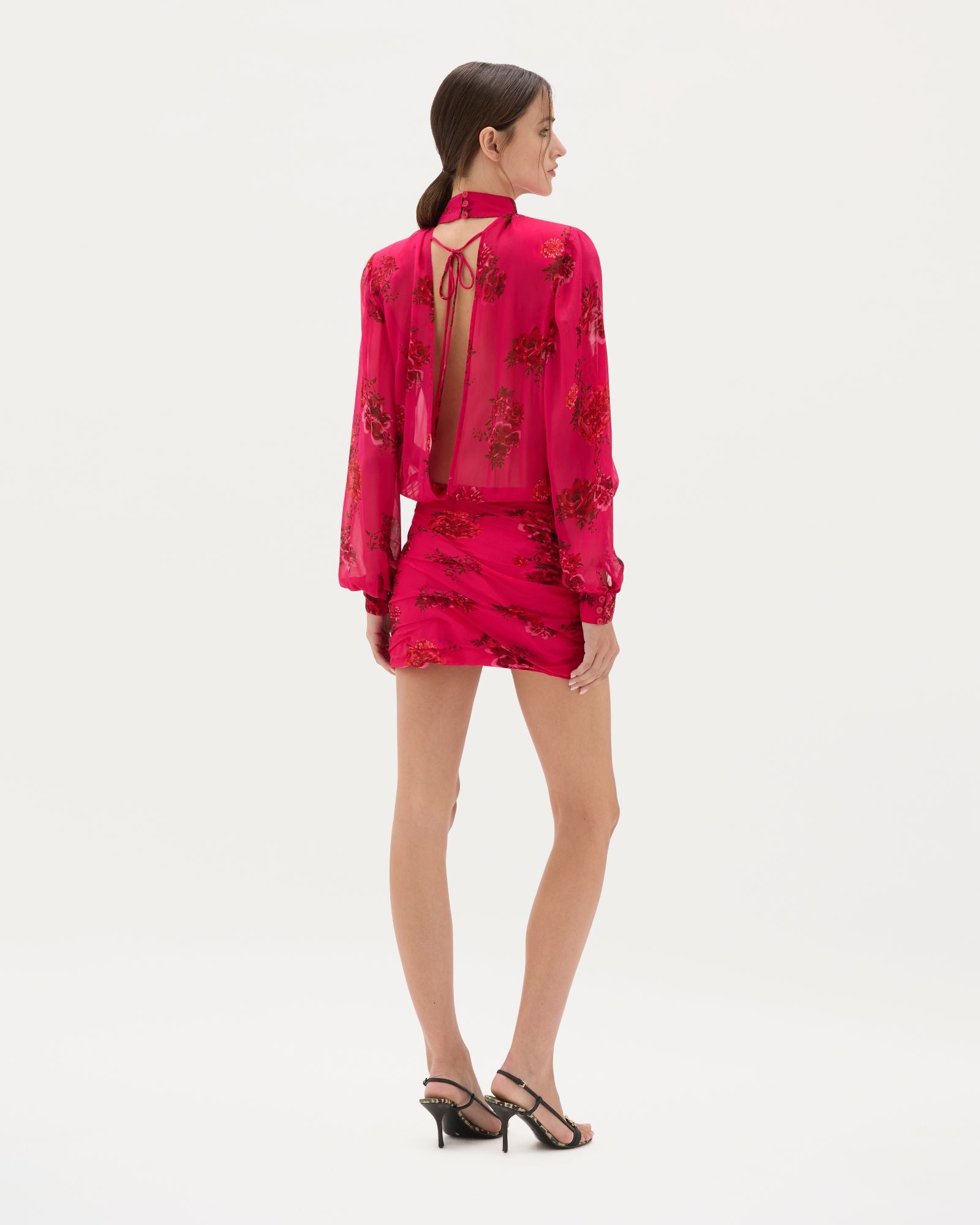 Magenta Bloom Quilla Mini Dress