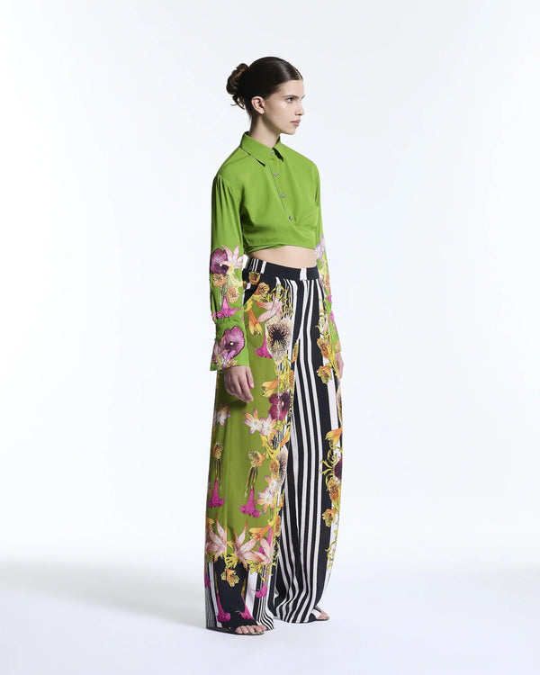 FLORAL CANOPY BEADED CROPPED SHIRT - MUMA WORLD
