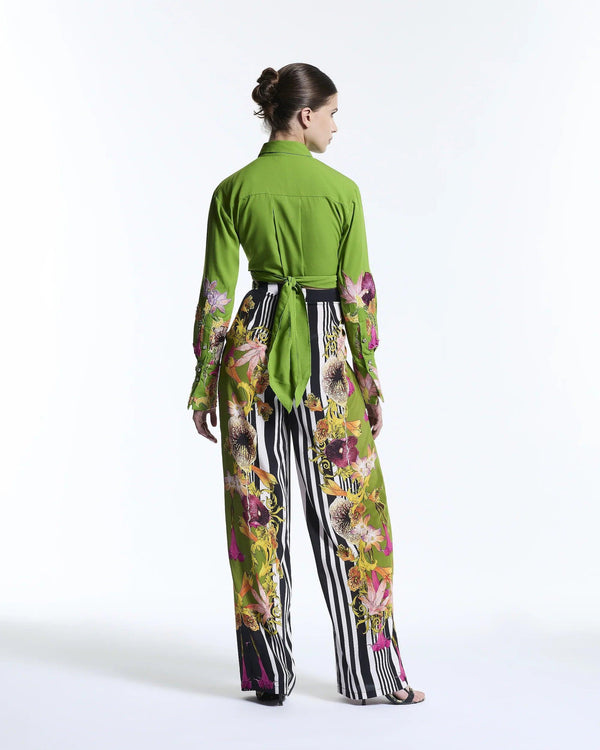 FLORAL CANOPY BEADED CROPPED SHIRT - MUMA WORLD
