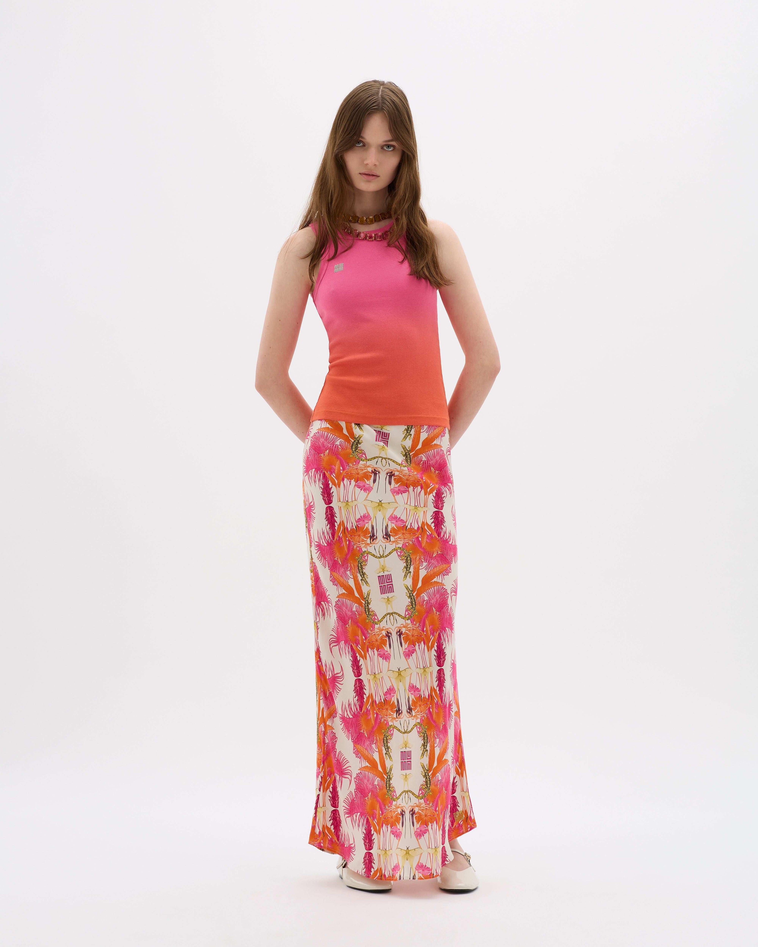 Yin 02 Illustrated Maxi Skirt - MUMA WORLD