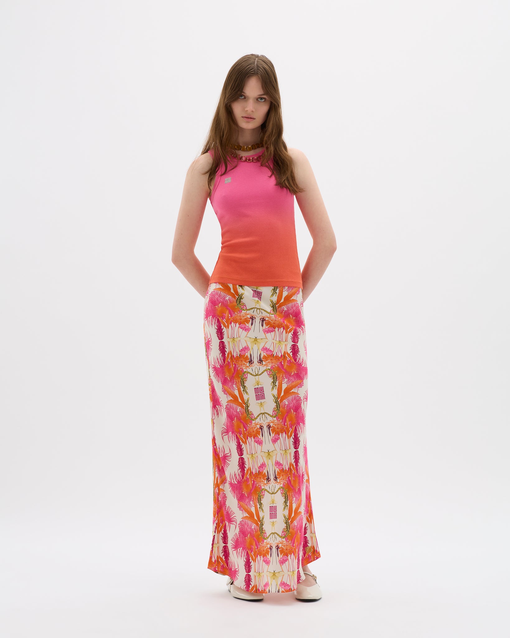 Yin 02 Illustrated Maxi Skirt