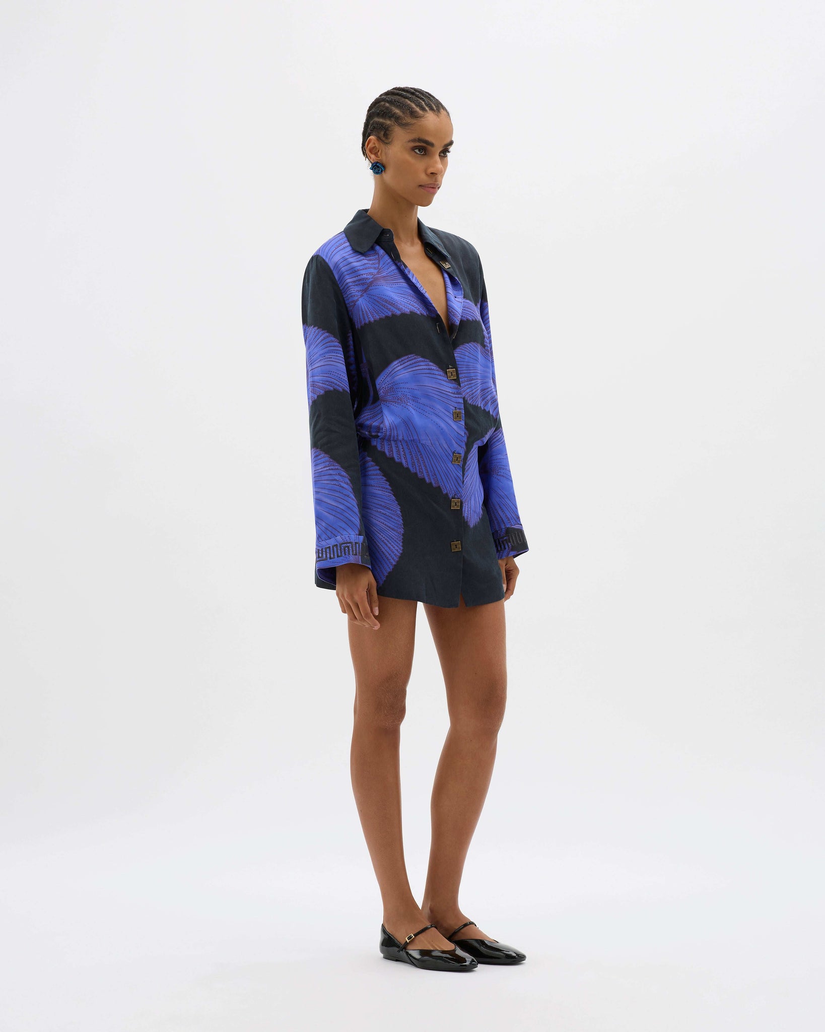 Yin Night Palms Shirt Dress