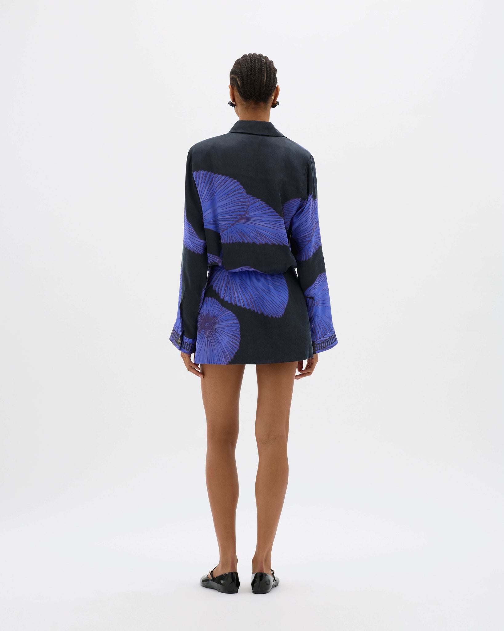 Yin Night Palms Shirt Dress