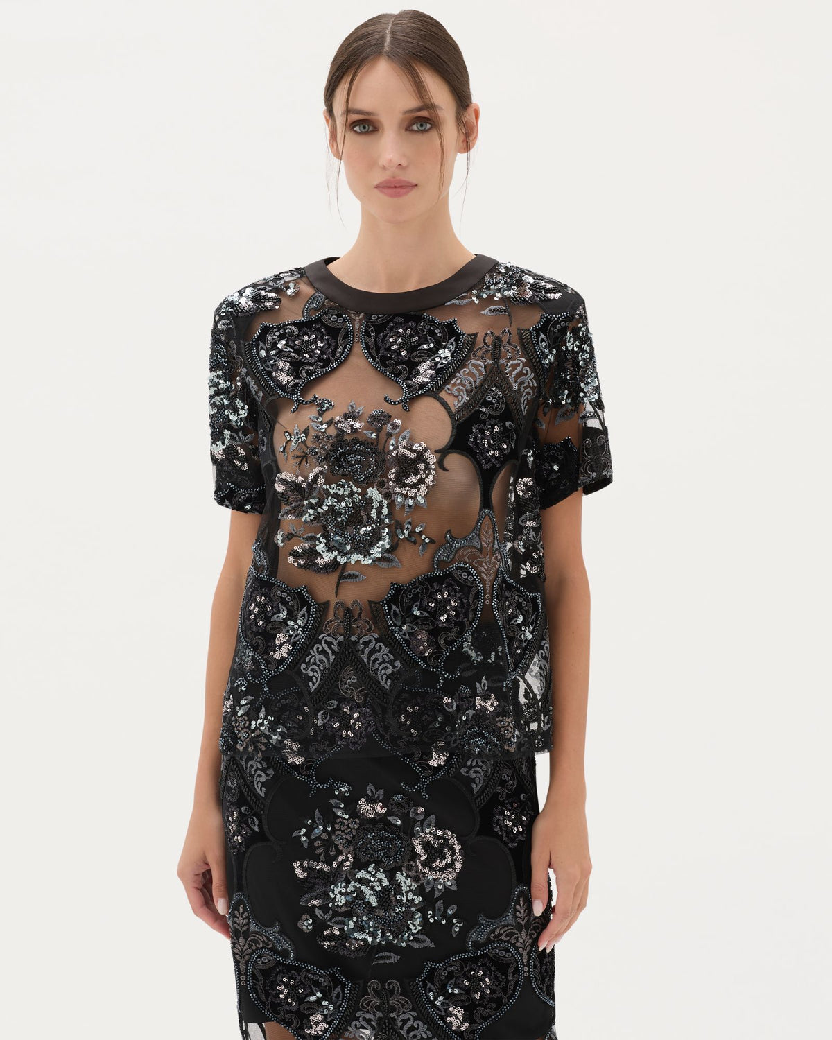 Sphinx Beaded Box Tee