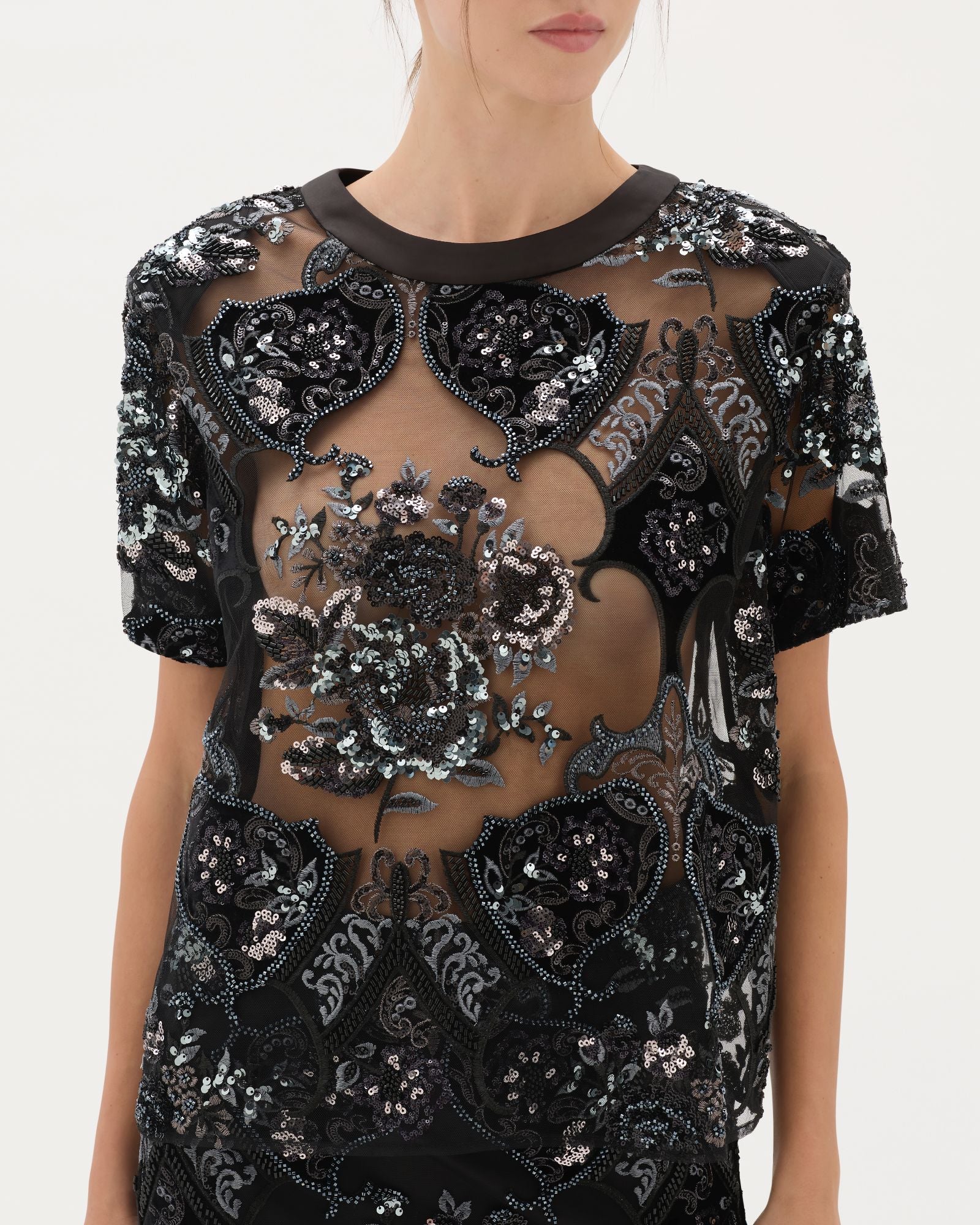 Sphinx Beaded Box Tee