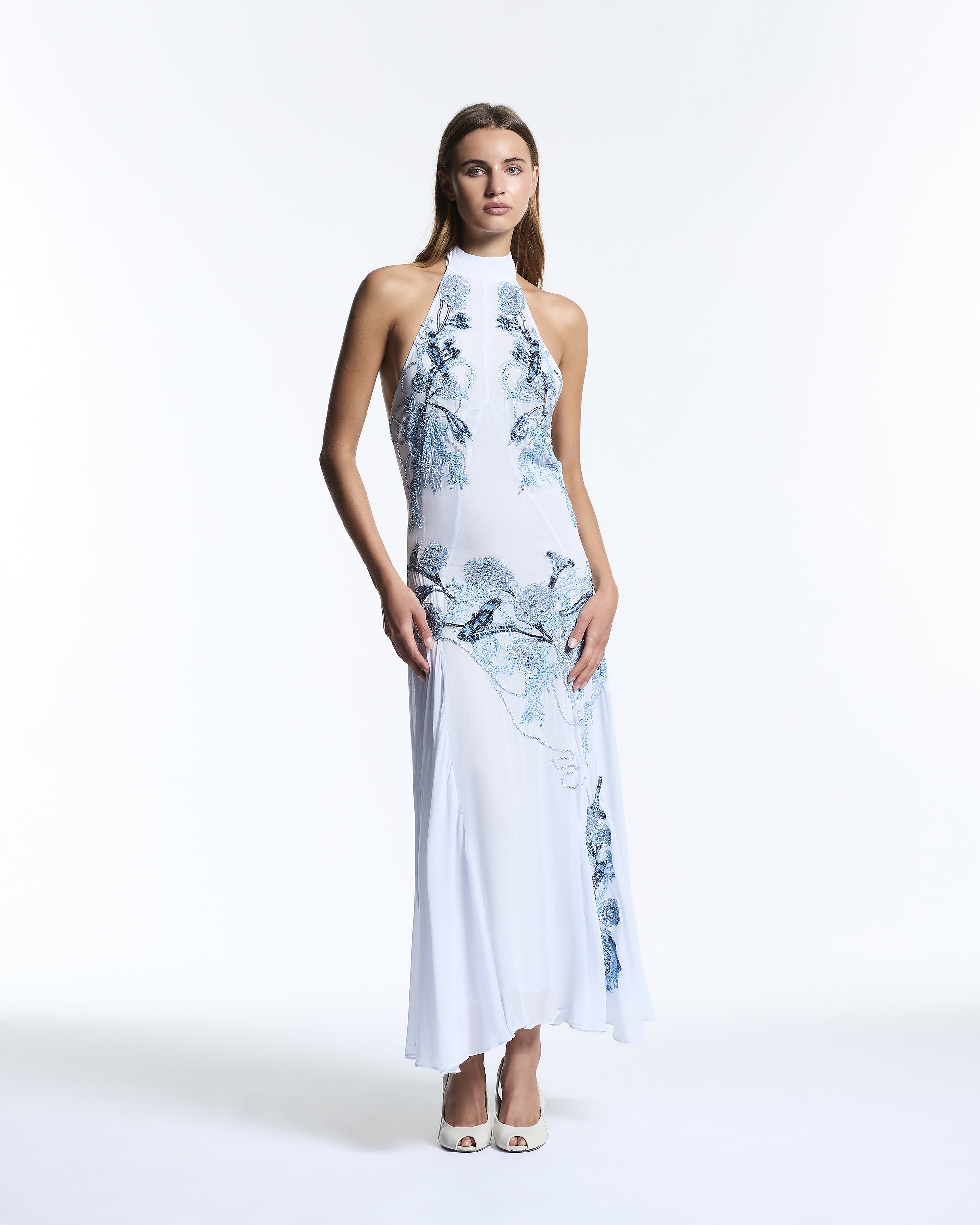 BLUE VINE EMBROIDERED BELMIRA DRESS