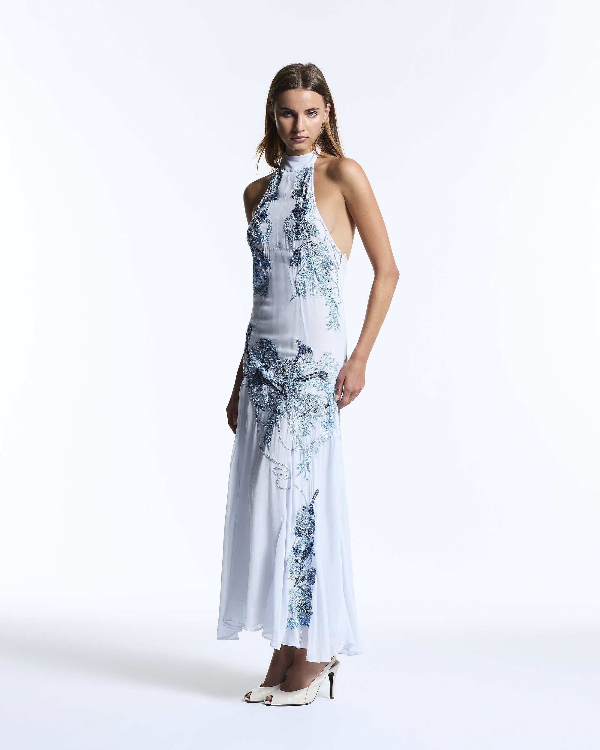 BLUE VINE EMBROIDERED BELMIRA DRESS