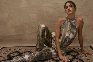 Nile Python Draped Halter Top