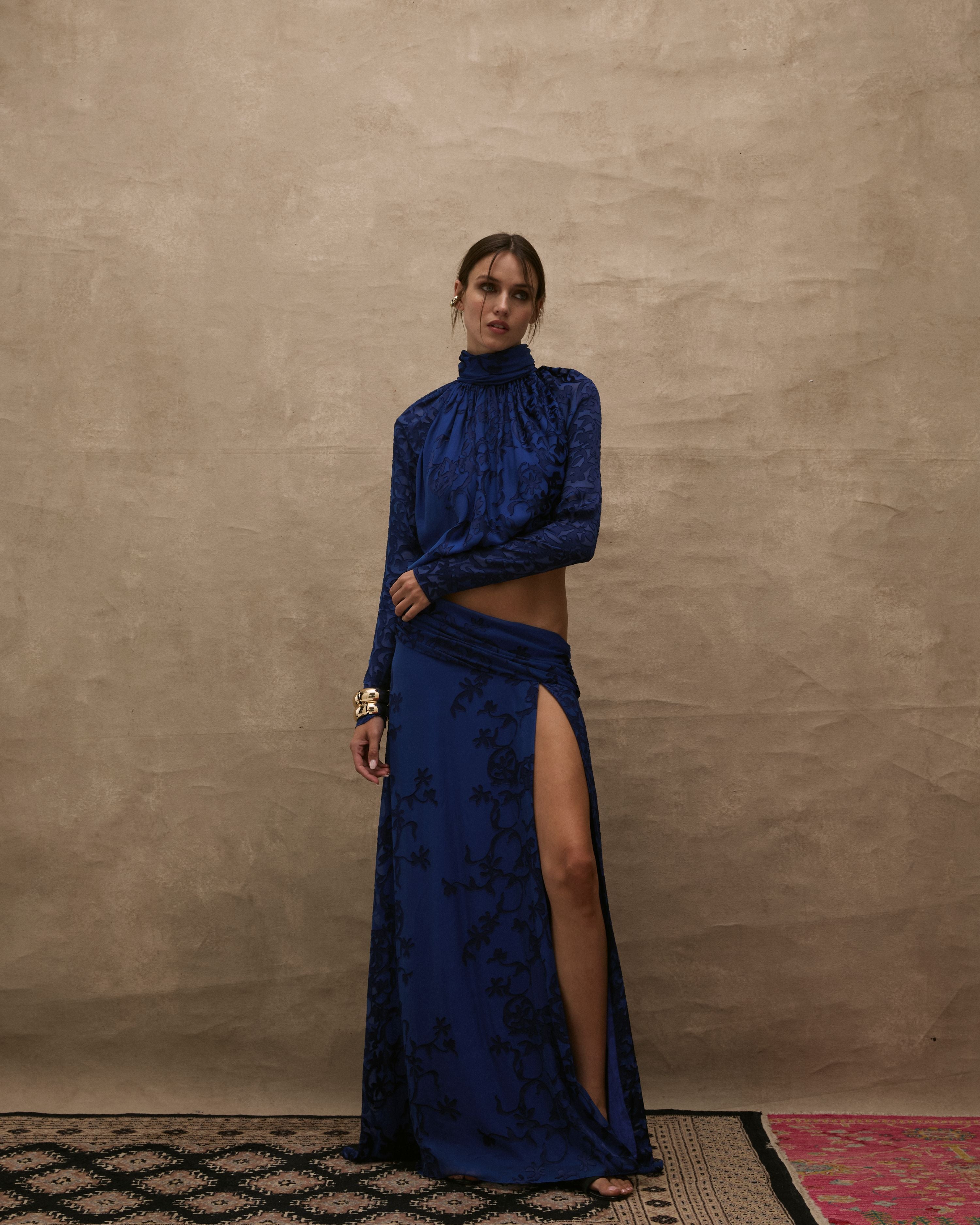 Sapphire Burnout Zhou Maxi Dress