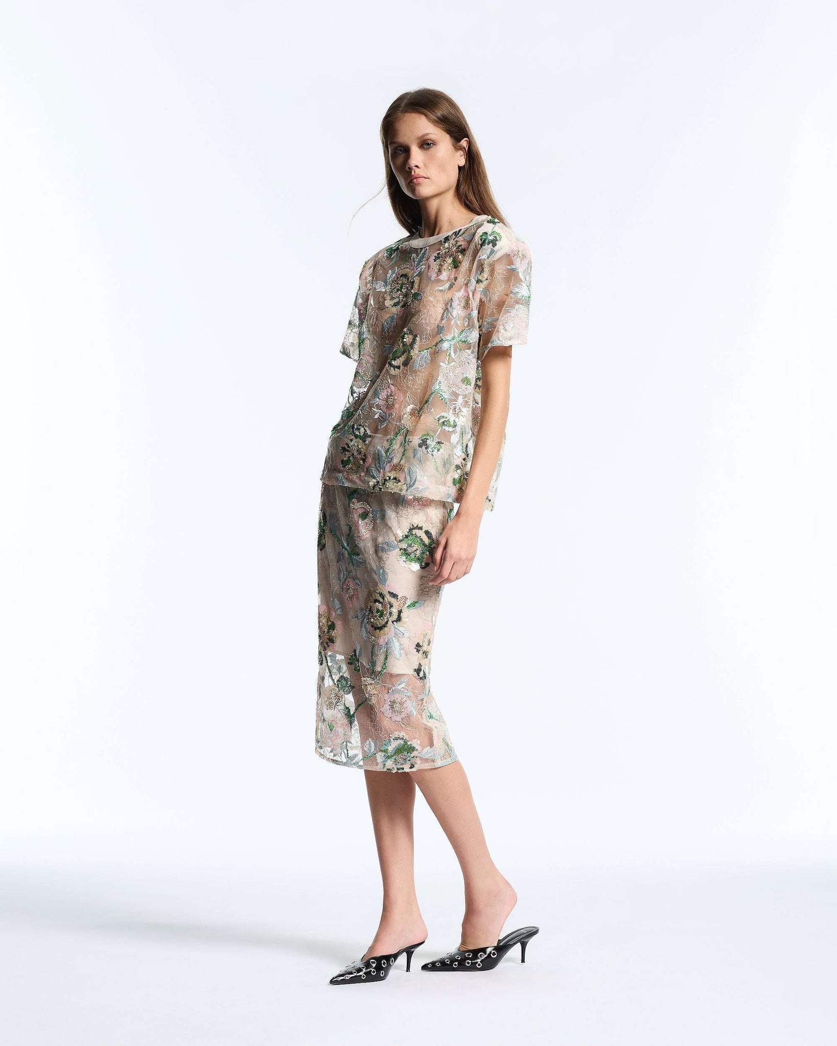 Beaded Midi Skirt
