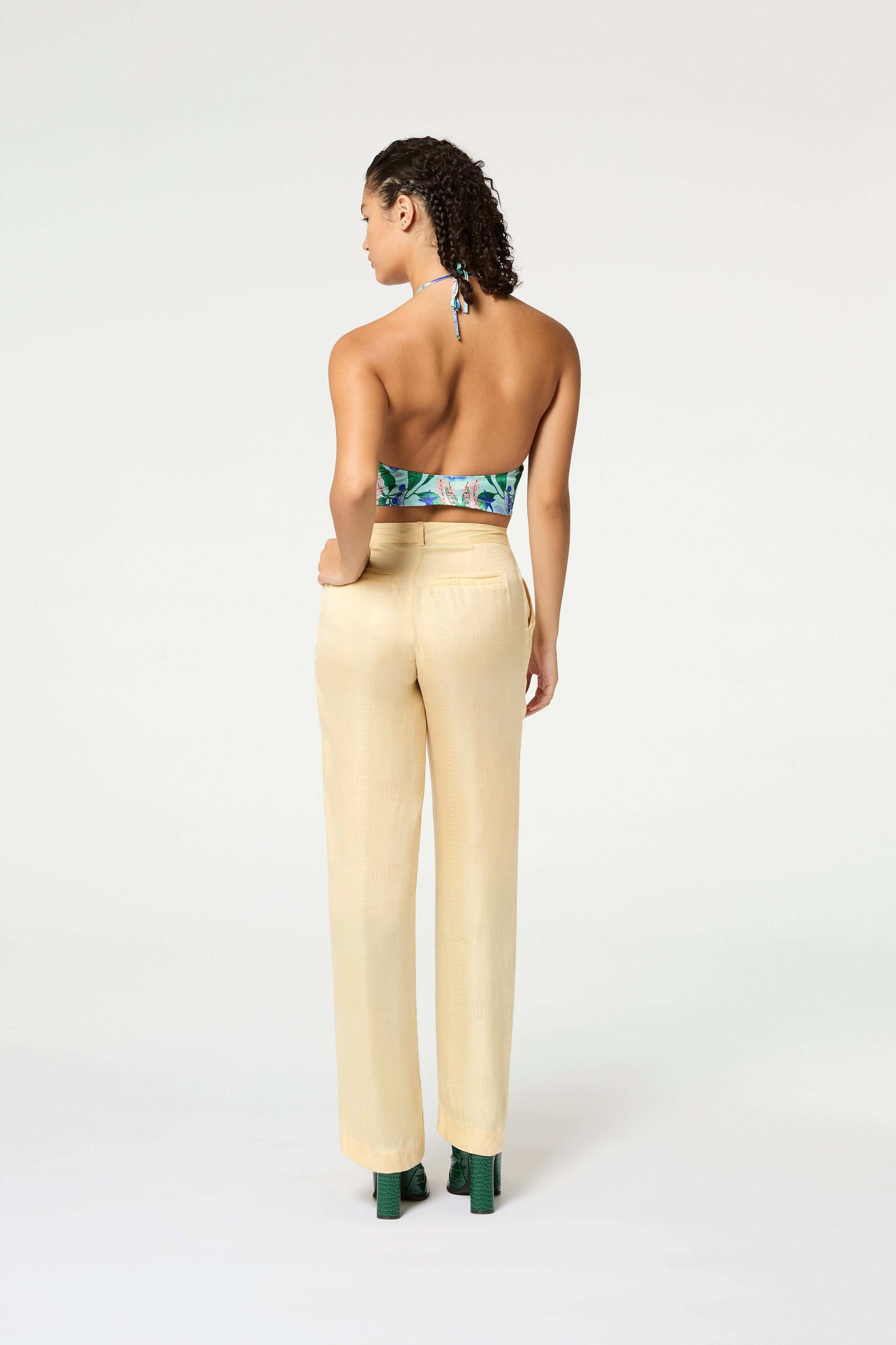 Creme Jacquard Pant - MUMA WORLD  Pants