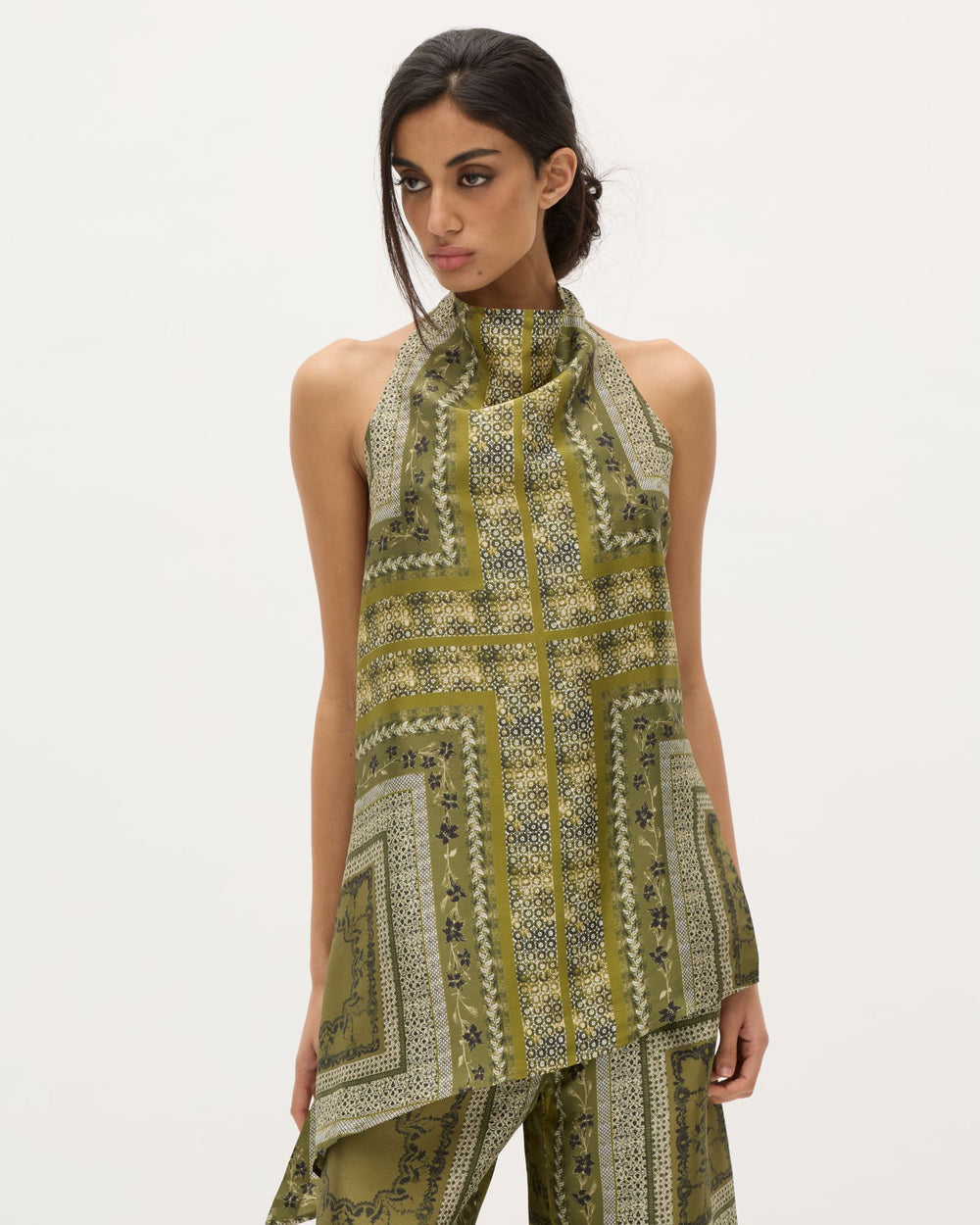 Oliva Bandana Draped Halter Top