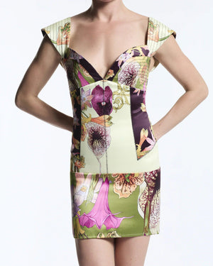 MIXED CANOPY CELINE MINI DRESS - MUMA WORLD