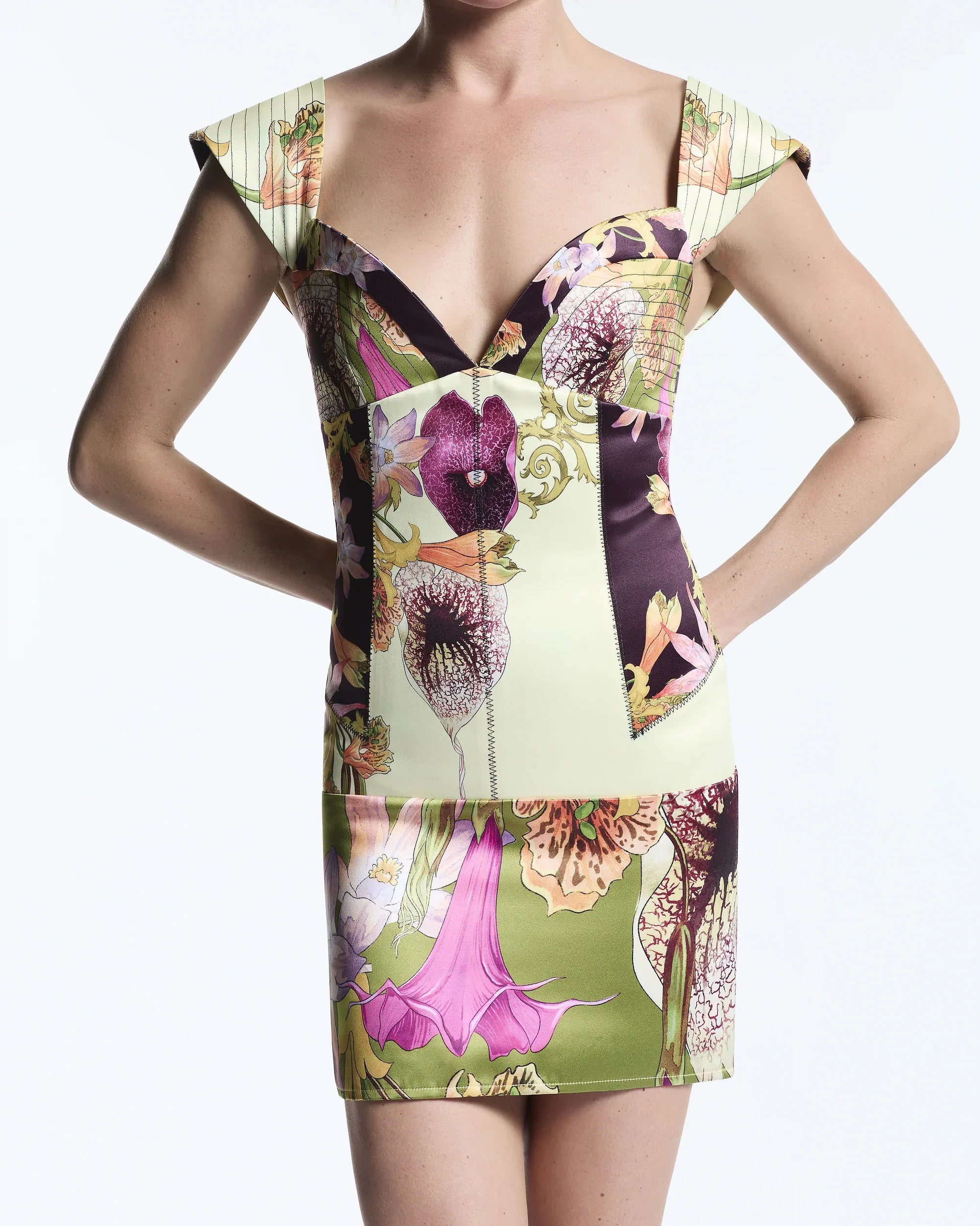 MIXED CANOPY CELINE MINI DRESS - MUMA WORLD