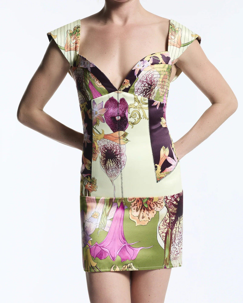 MIXED CANOPY CELINE MINI DRESS - MUMA WORLD
