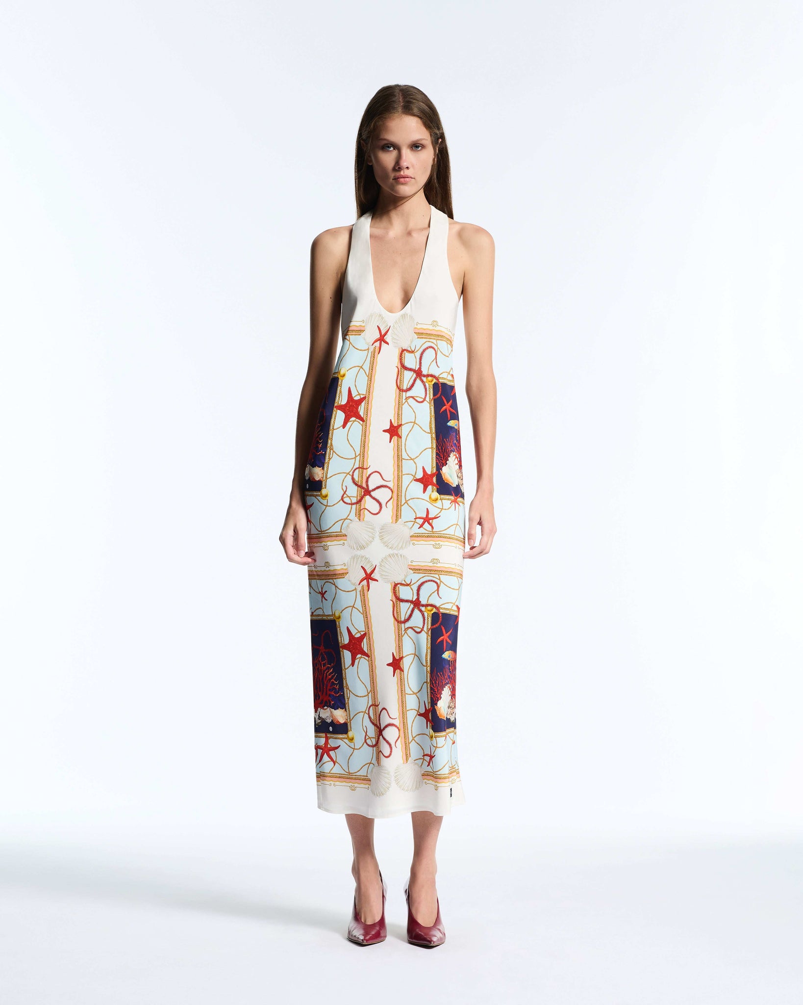 Coral Netting Luis Maxi Dress