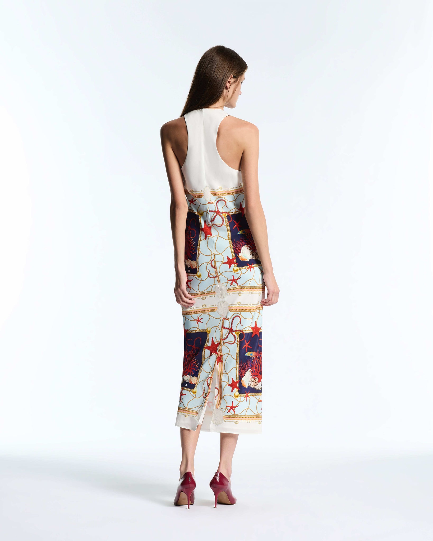 Coral Netting Luis Maxi Dress