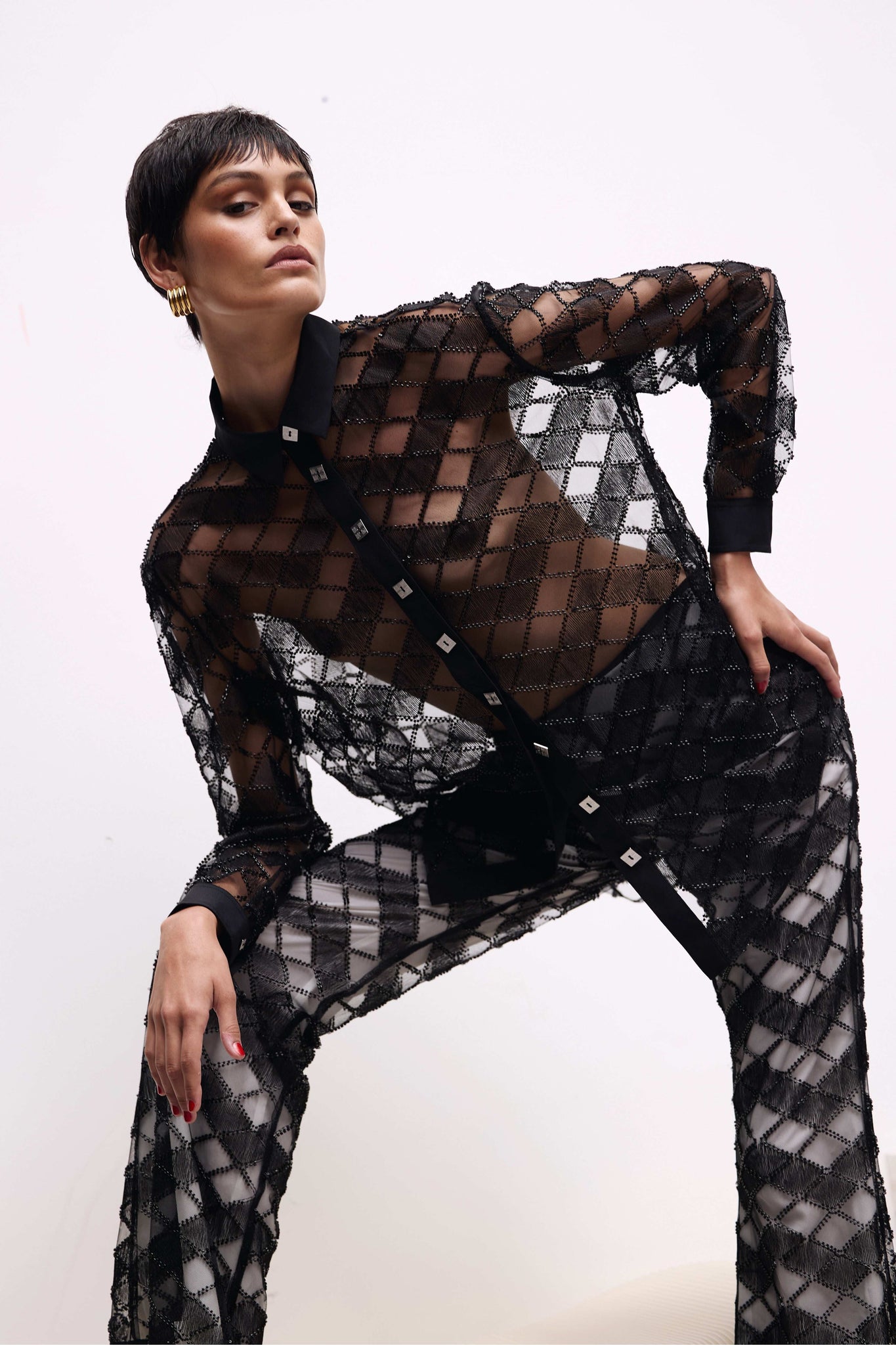 Tailored Beaded Lace Pant - MUMA WORLD  Pants