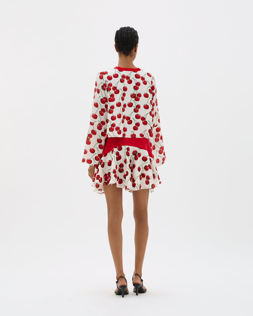 White Cherry Ruffle Mini Skirt - MUMA WORLD  Skirt